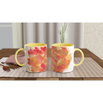 Mug 11oz - 325 ml - Ceramic Mug with Color Inside Sunset Ember - Laure Leprince - Artiste Peintre