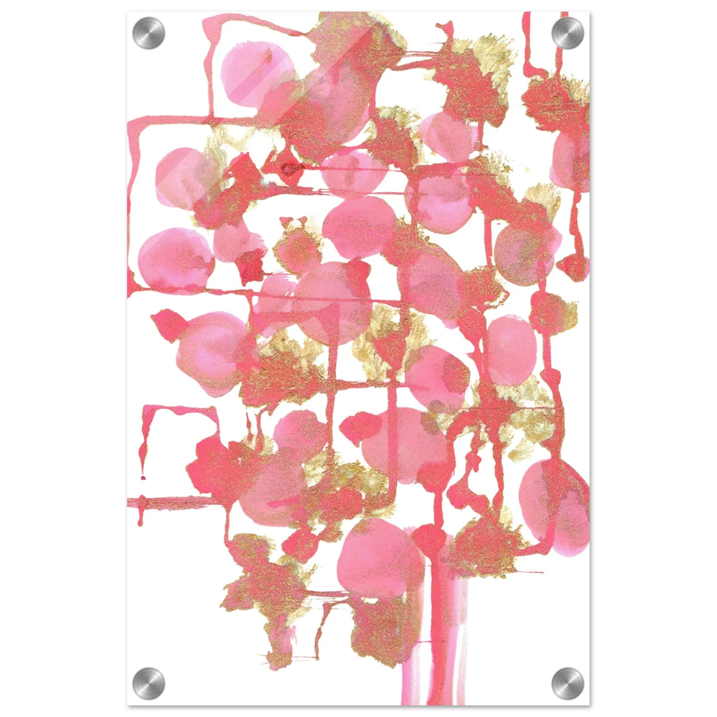 Impression sur acrylique brillante Reseau Framboise | Art contemporain par Laure Leprince - Laure Leprince - Artiste Peintre