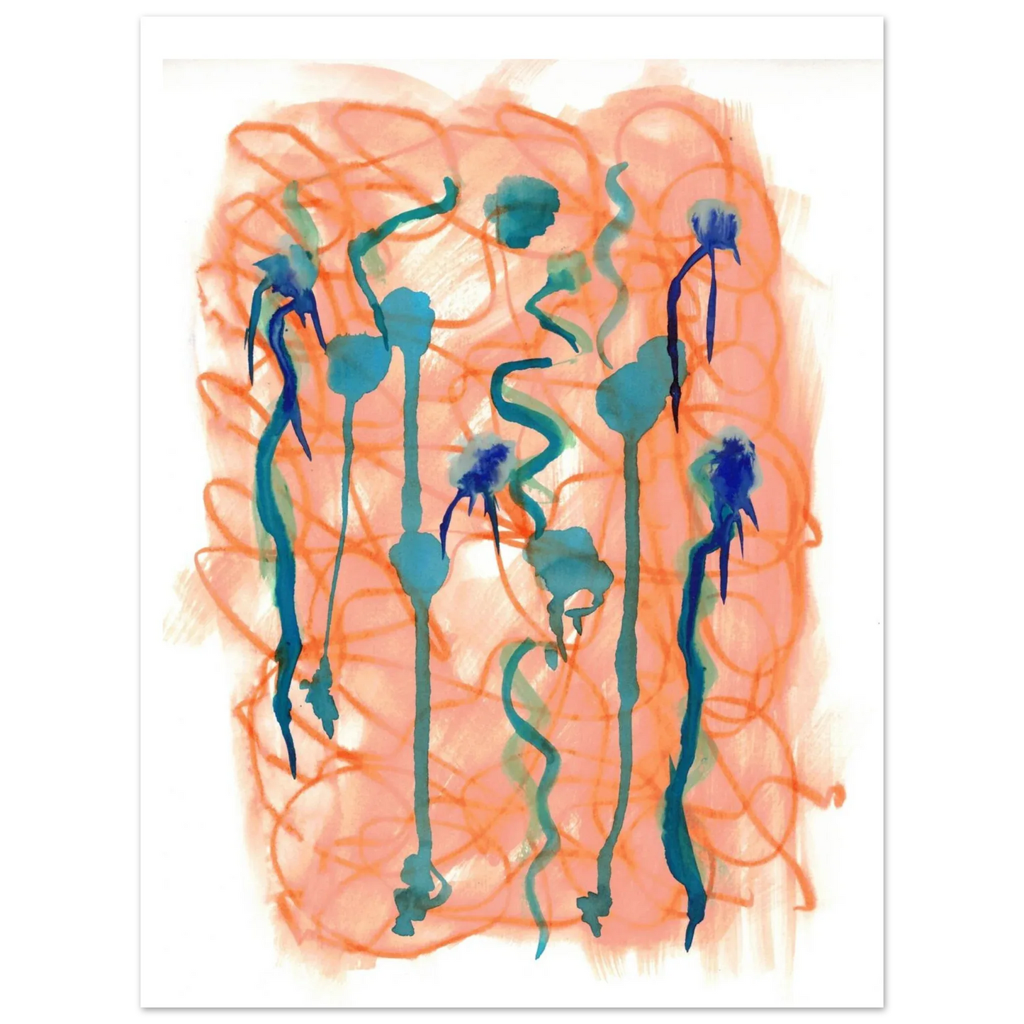 Premium Matte Paper Poster Aquarelle Originale RDJ3-8 - Laure Leprince - Artiste Peintre