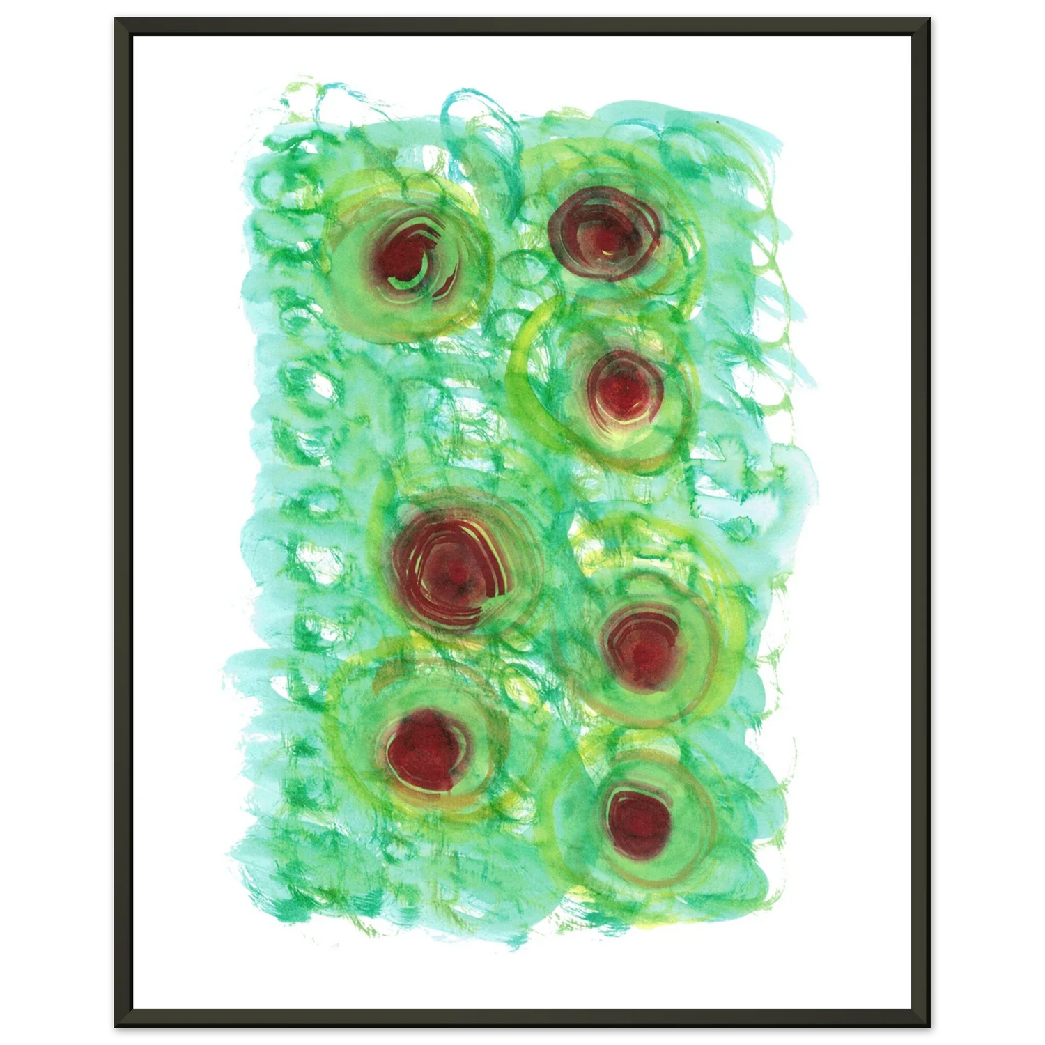 Classic Semi-Glossy Paper Metal Framed Poste Green Echo - Laure Leprince - Artiste Peintre