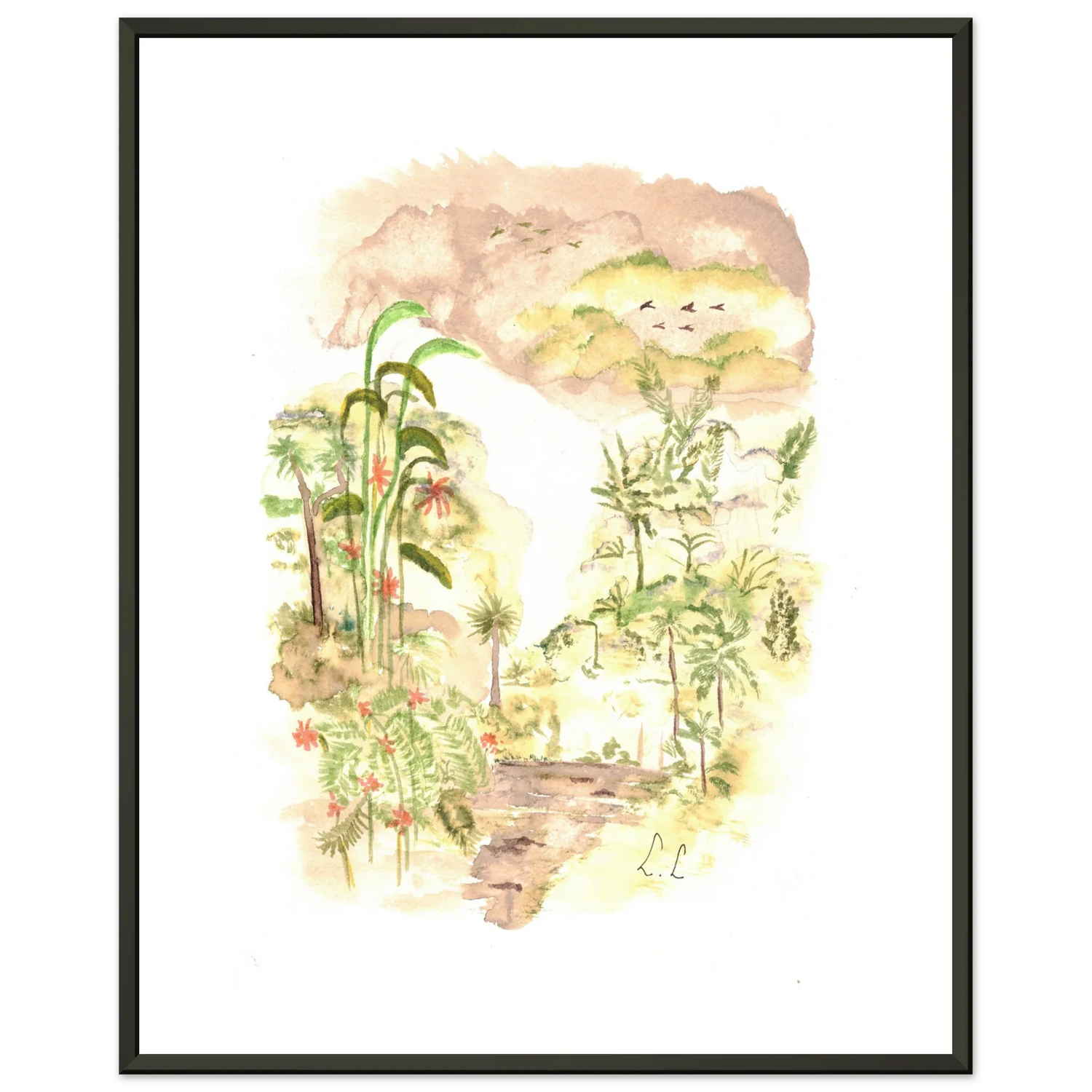 Classic Semi-Glossy Paper Metal Framed Poster Jungle - Laure Leprince - Artiste Peintre