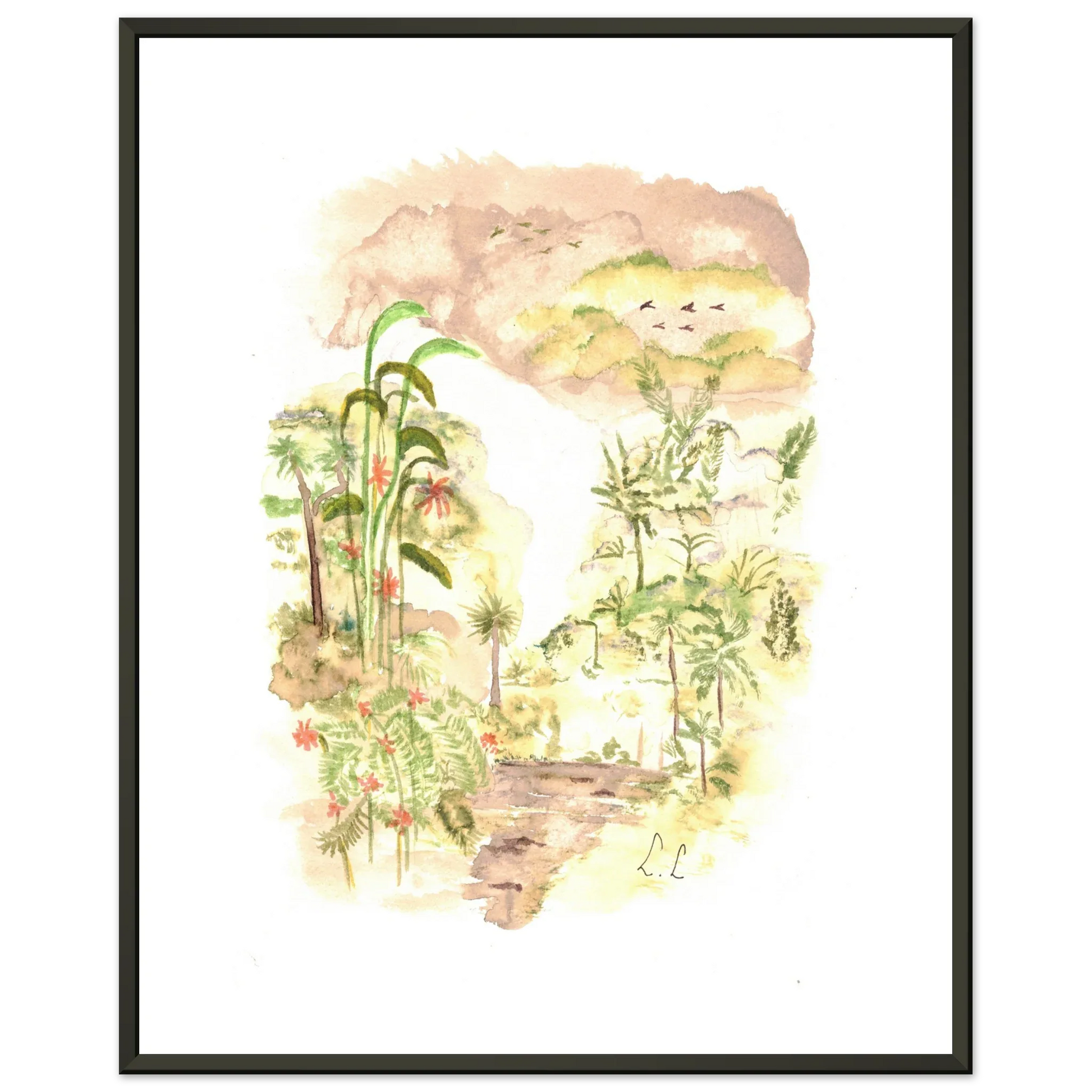 Classic Semi-Glossy Paper Metal Framed Poster Jungle - Laure Leprince - Artiste Peintre