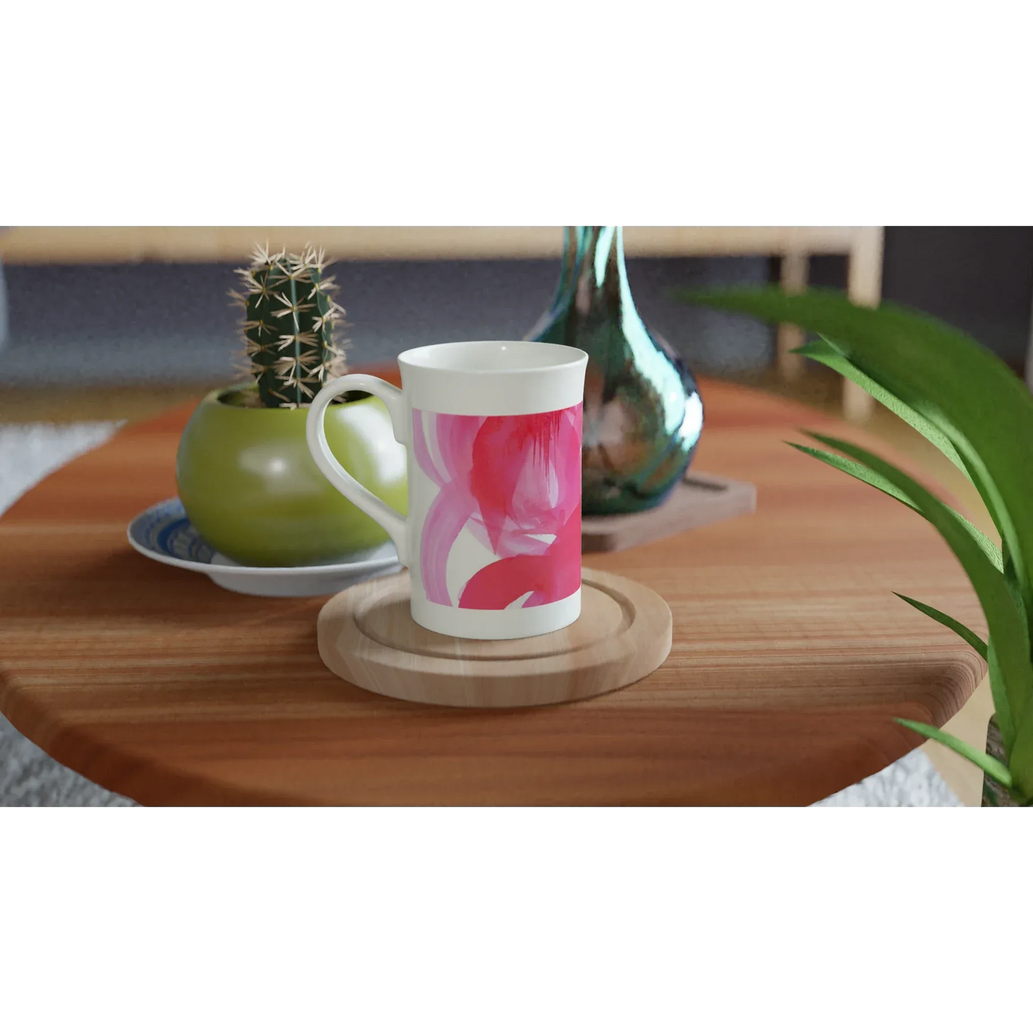 Mug en porcelaine blanche 30 cl Ruby Drift élégance et finesse intemporelle - Laure Leprince - Artiste Peintre