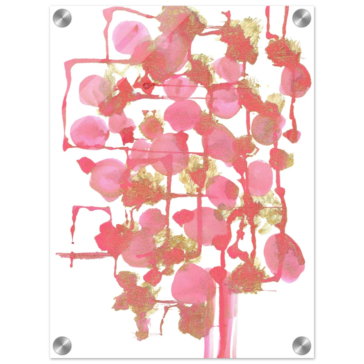 Impression sur acrylique brillante Reseau Framboise | Art contemporain par Laure Leprince - Laure Leprince - Artiste Peintre