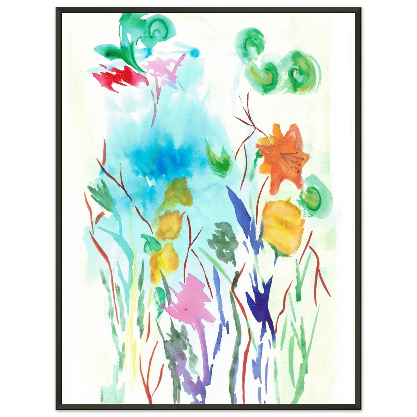 Classic Semi-Glossy Paper Metal Framed Poster Jardin Lumineux - Laure Leprince - Artiste Peintre