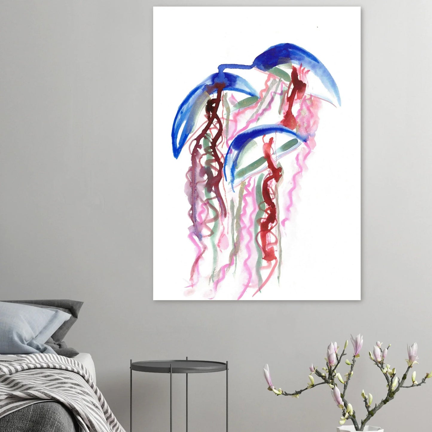 Abstract Jellyfish Dance Premium Matte Paper Poster - Dynamic Watercolor Art - Laure Leprince - Artiste Peintre