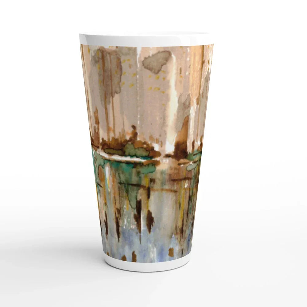 Mug à Latte en Céramique Blanche 500 ml City – Élégant, durable et brillant - Laure Leprince - Artiste Peintre