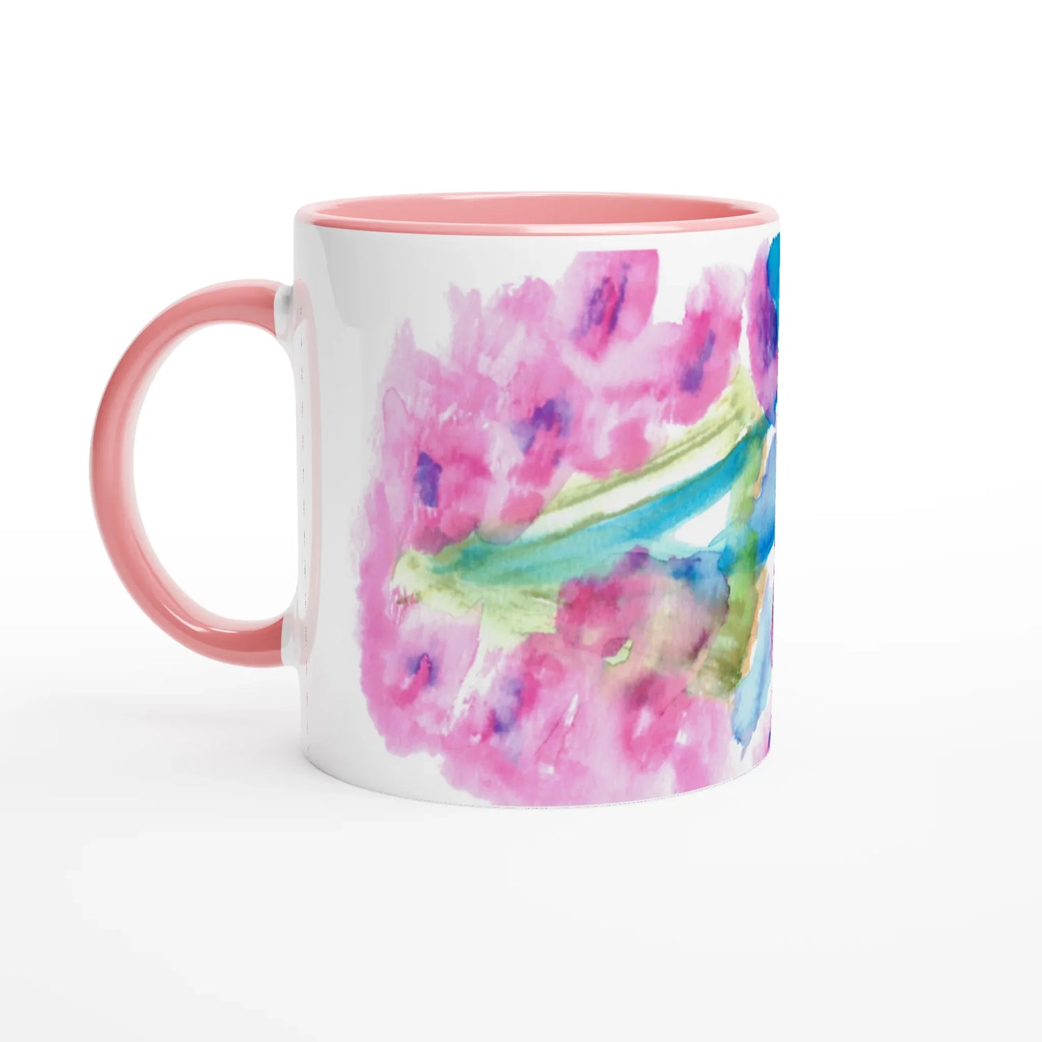 Mug en céramique blanche 325 ml Bouquets Rosé – Élégance, sécurité et durabilité - Laure Leprince - Artiste Peintre