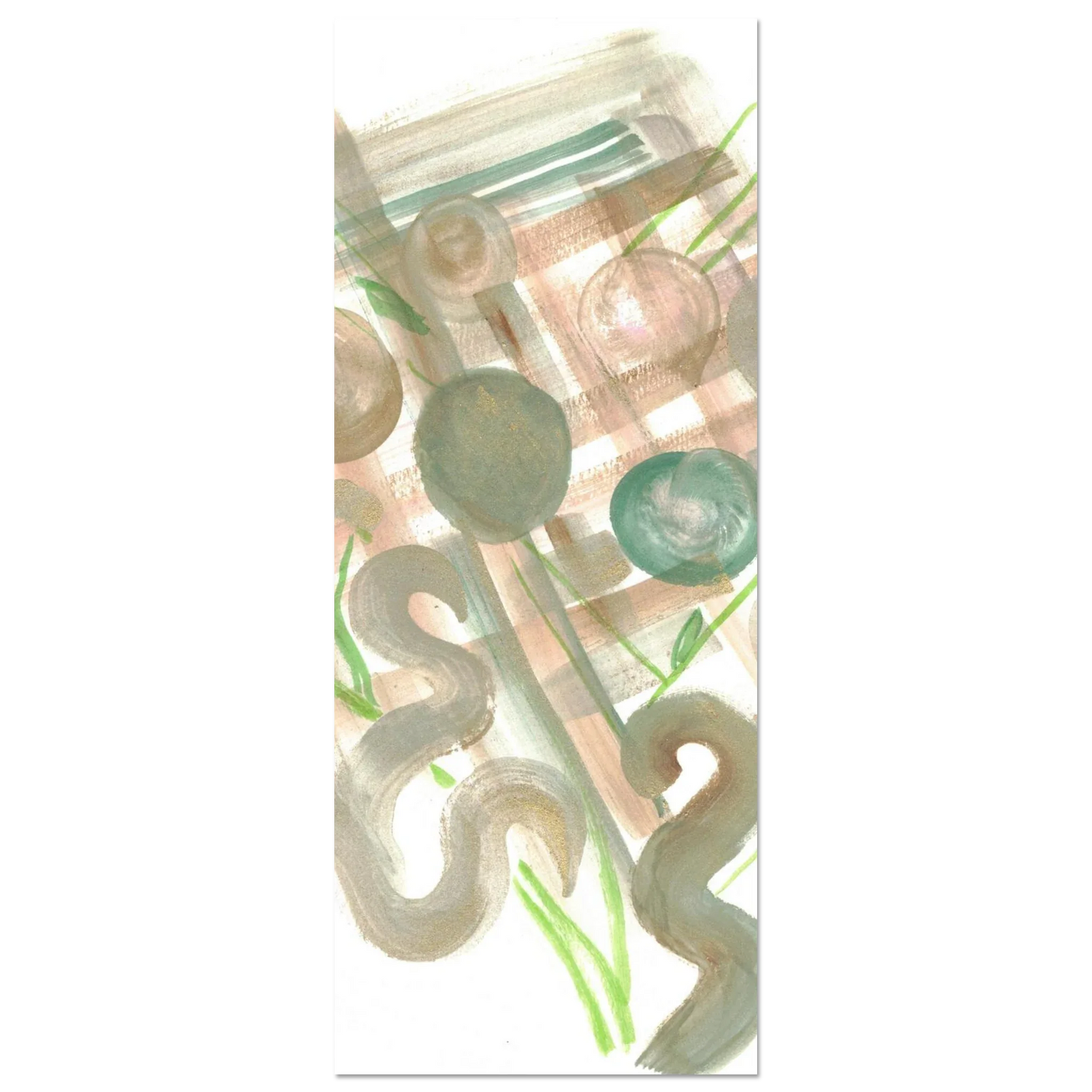 Abstract Earth Tones & Green Strokes Art Print – Premium Matte Paper Poster RDJ3-1 - Laure Leprince - Artiste Peintre