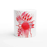Mug en céramique blanche 325 ml Rouge – Élégance, sécurité et durabilité - Laure Leprince - Artiste Peintre