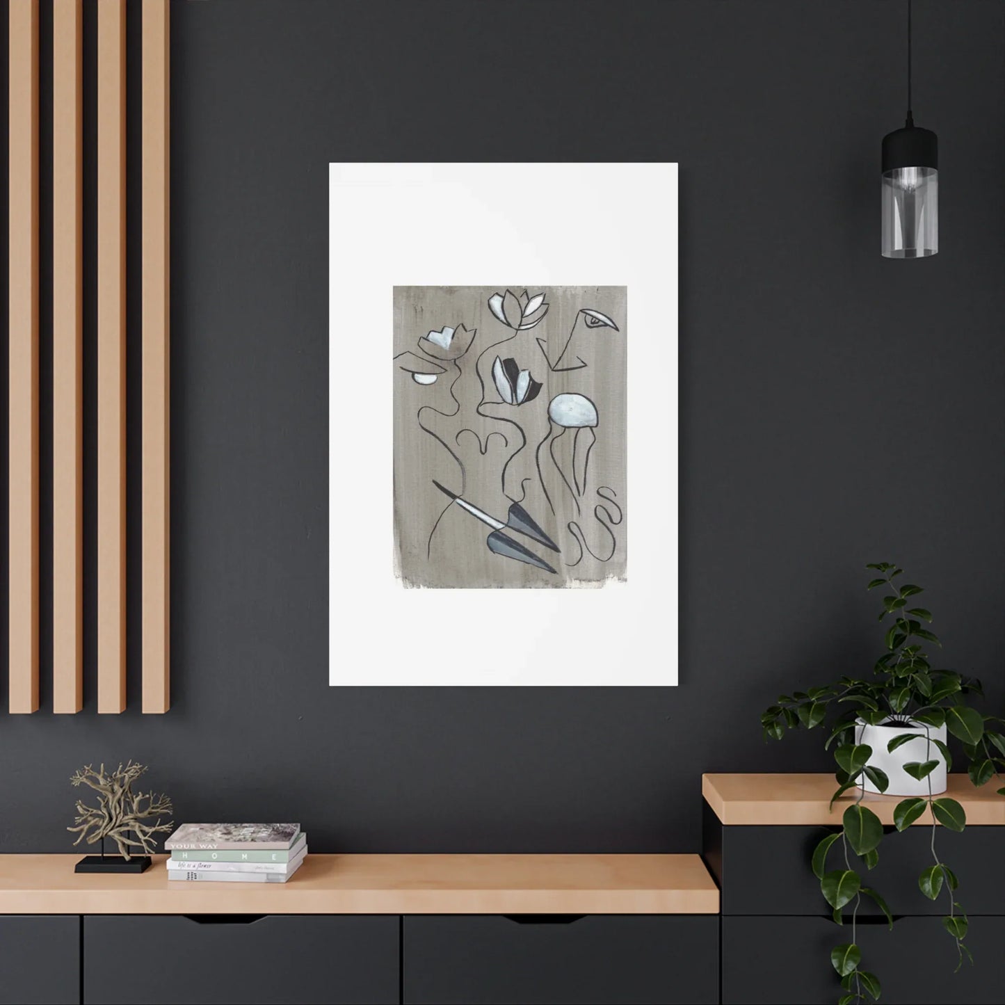 Abstract Femme Lotus Canvas Print — Modern Coastal Wall Art - Laure Leprince - Artiste Peintre