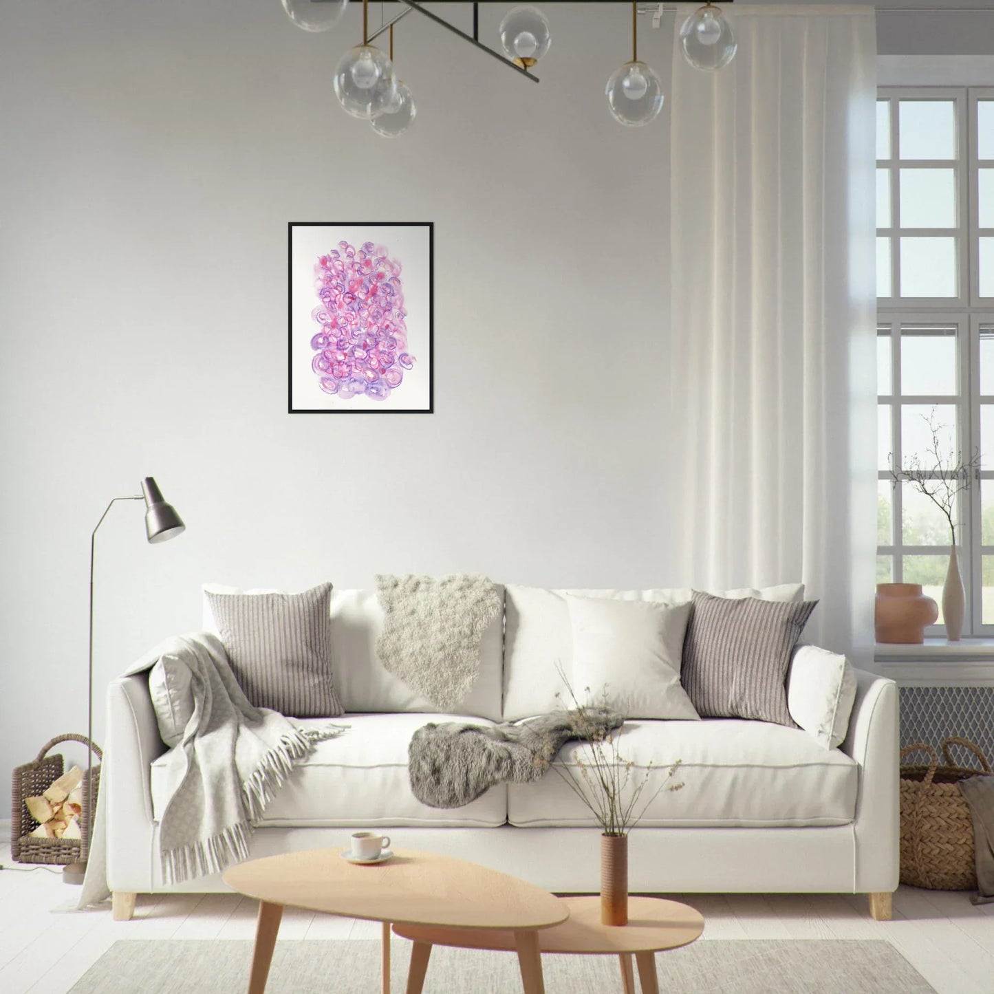 Affiche Encadrée Museum-Quality Matte Paper Wooden Framed Floraison Intime - Laure Leprince - Artiste Peintre