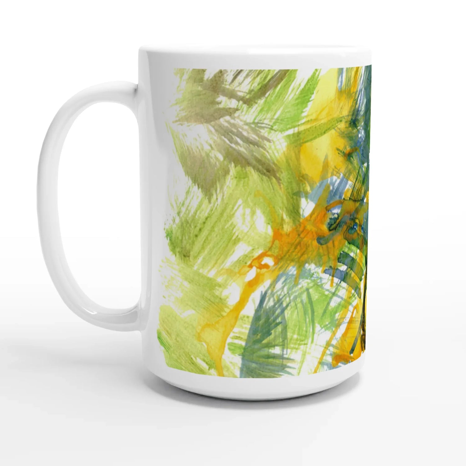 Mug en céramique blanche 44 cl Tempête Solaire – Grand format, design et qualité durable - Laure Leprince - Artiste Peintre