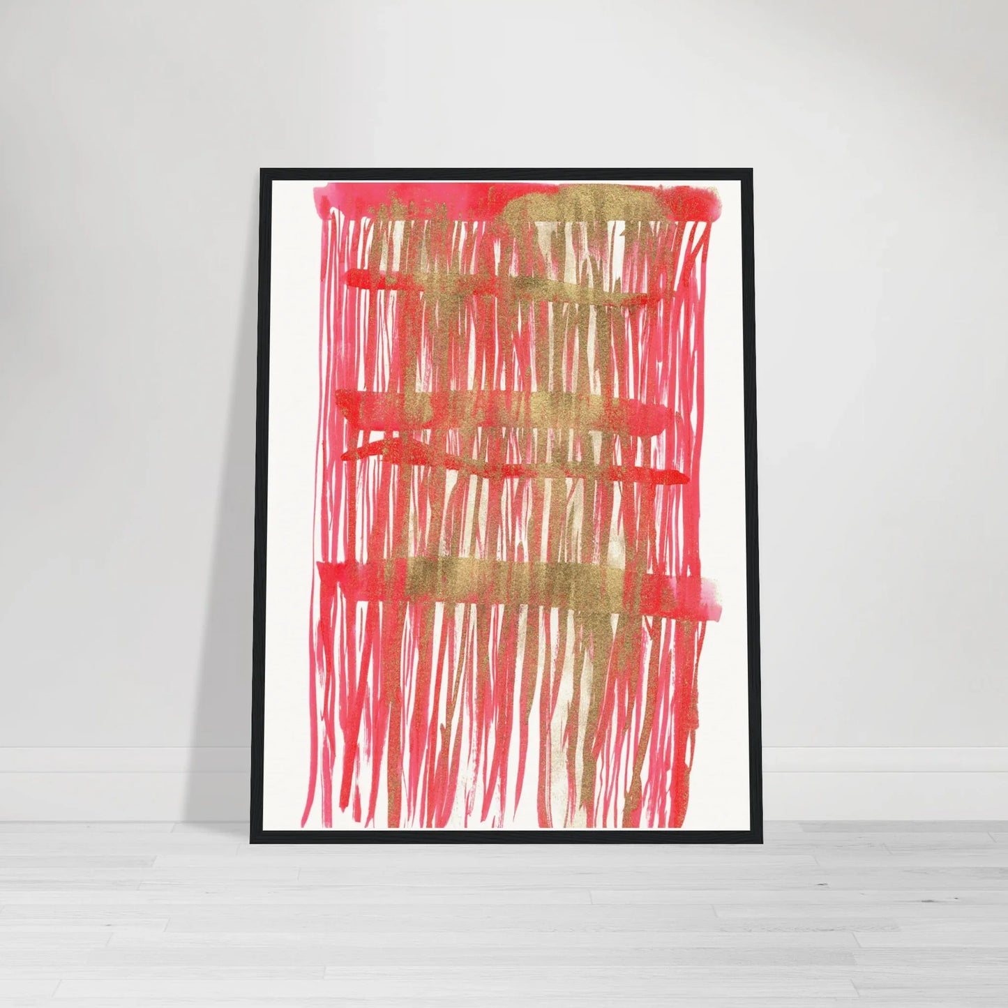 Affiche Encadrée Museum-Quality Matte Paper Wooden Framed Poste Red Waves - Laure Leprince - Artiste Peintre
