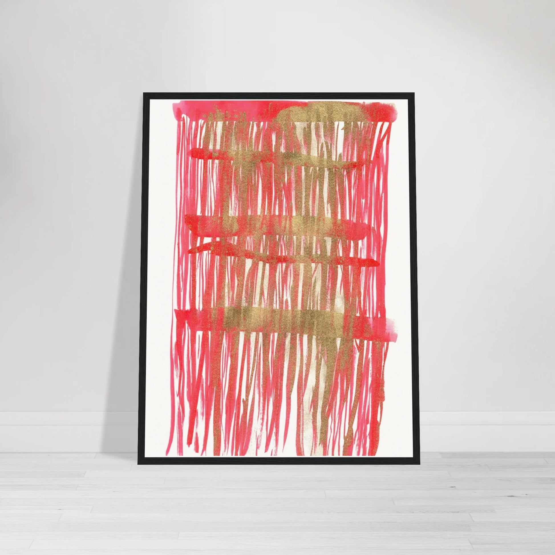 Affiche Encadrée Museum-Quality Matte Paper Wooden Framed Poste Red Waves - Laure Leprince - Artiste Peintre
