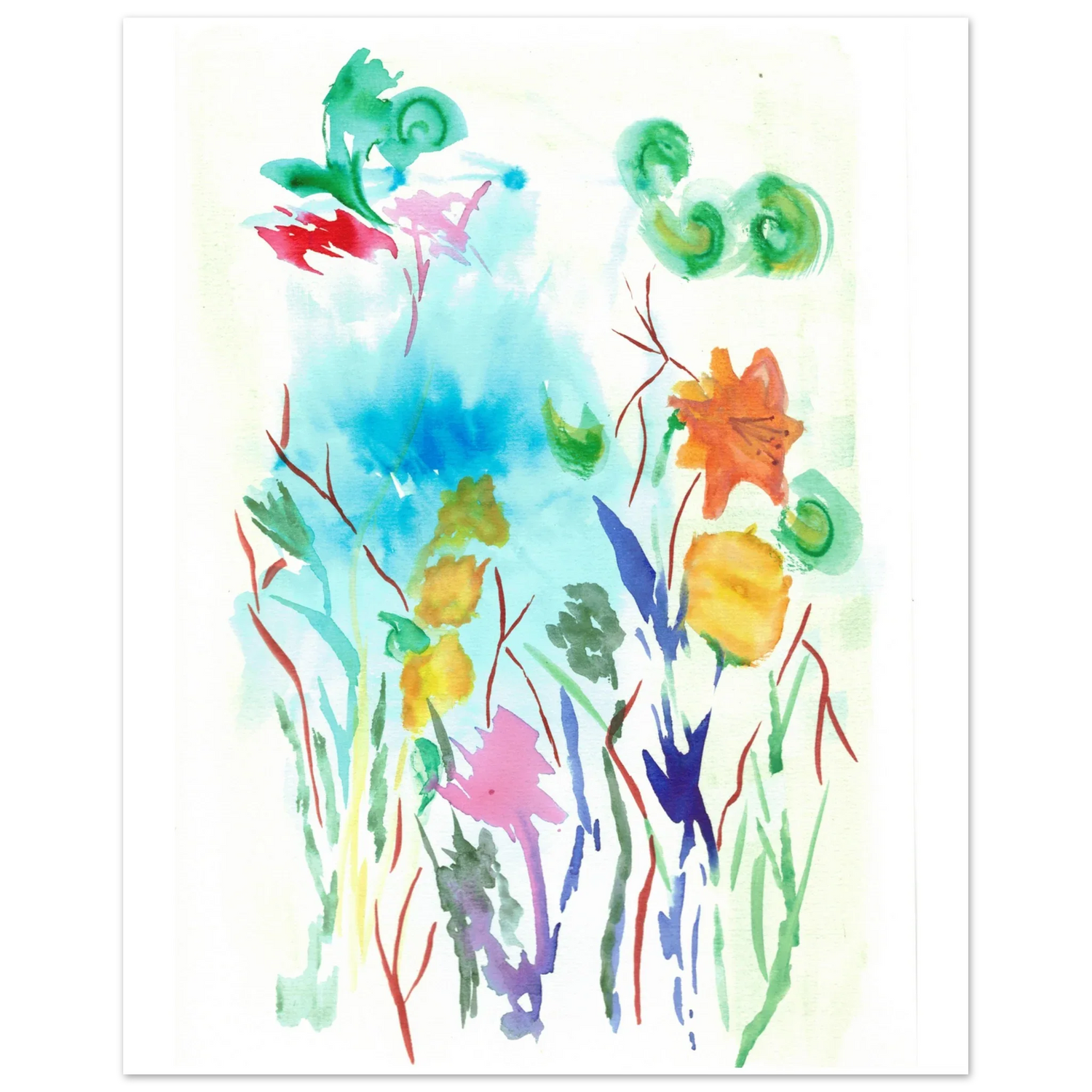 Affiche premium sur papier mat Jardin Lumineux– Art mural de qualité supérieure - Laure Leprince - Artiste Peintre