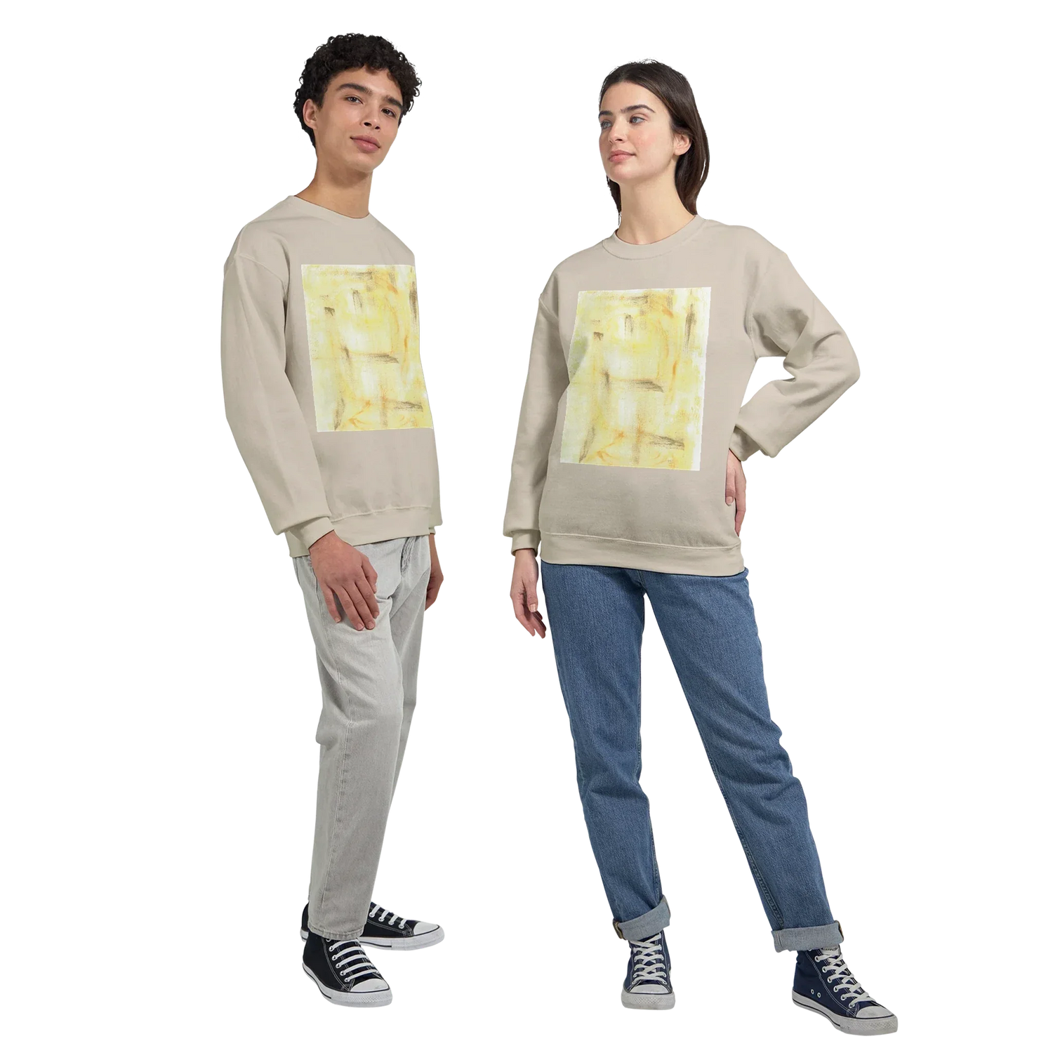 Sweatshirt Unisexe Classique Golden Haze – Impression Artistique Multicolore - Laure Leprince - Artiste Peintre