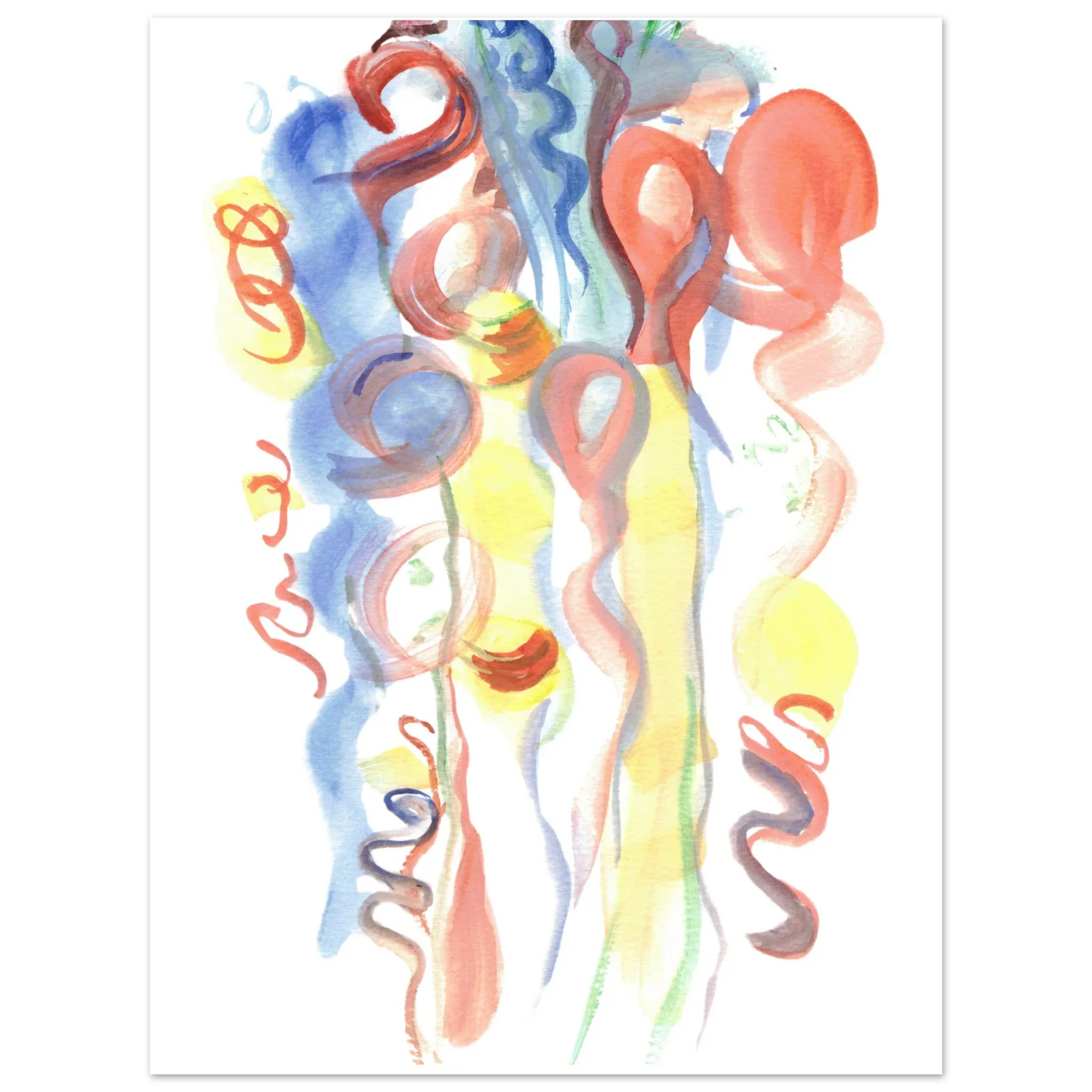 Affiche premium sur papier mat Serpentins – Art mural de qualité supérieure - Laure Leprince - Artiste Peintre