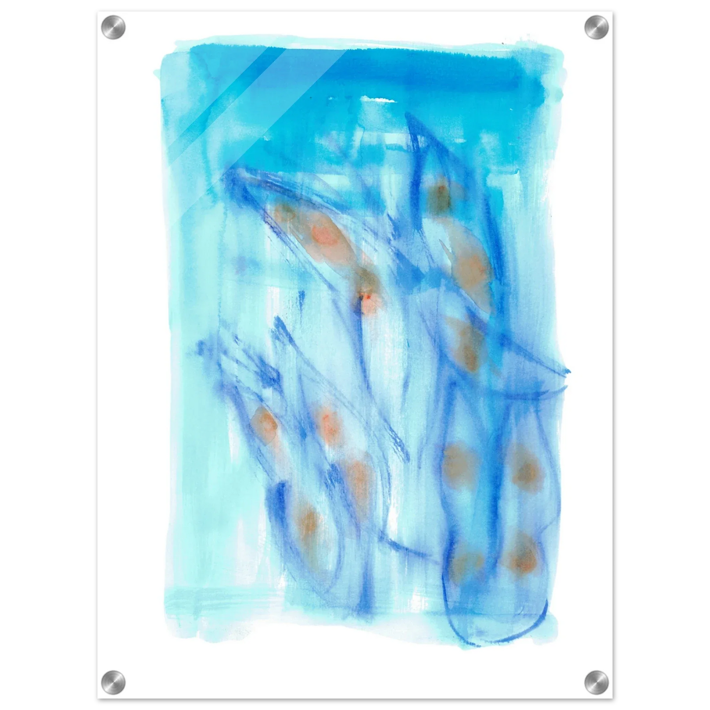 Impression sur acrylique brillante Blue Sprouts| Art contemporain par Laure Leprince - Laure Leprince - Artiste Peintre