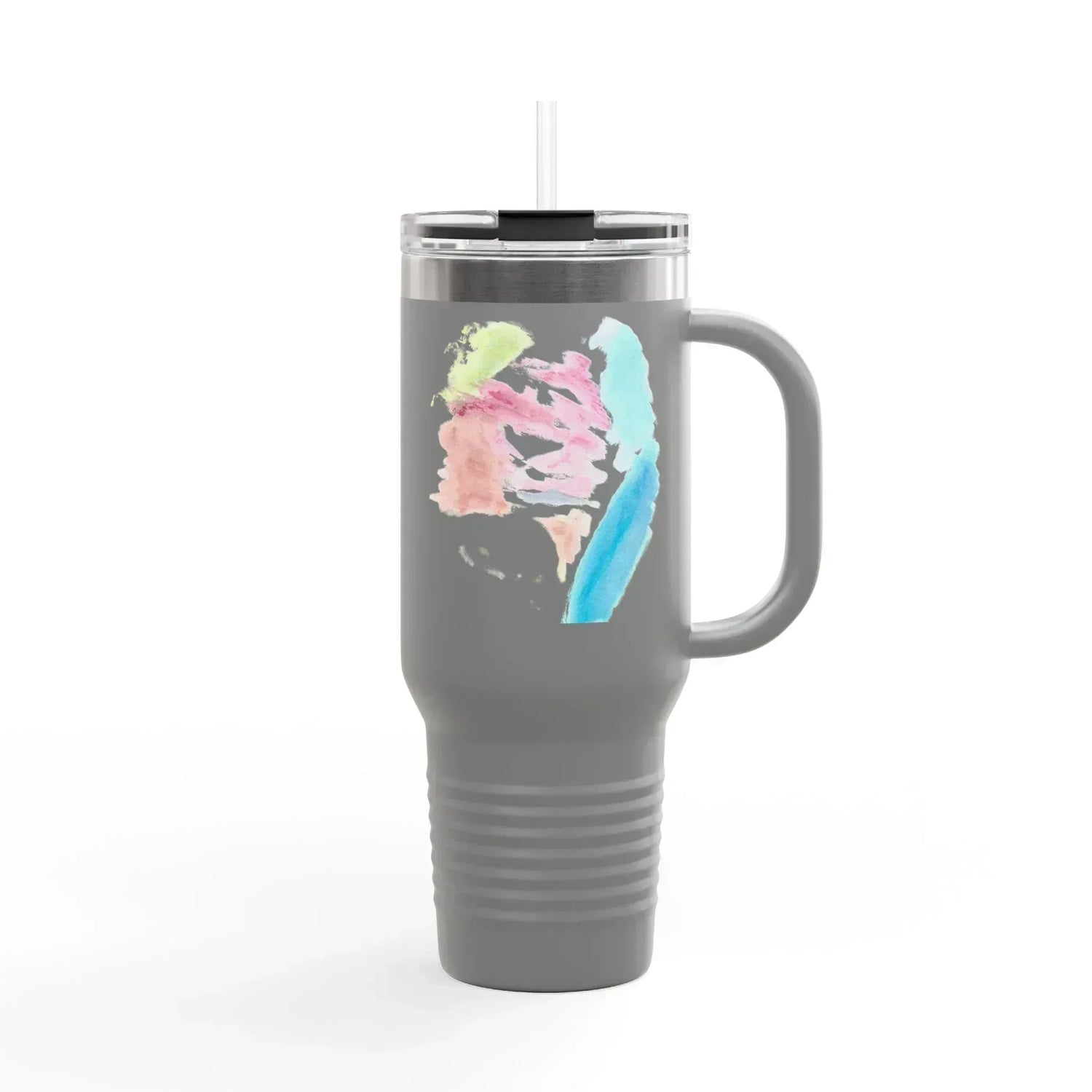 40oz Insulated Travel Mug – Aurora Pastel Watercolor Design - Laure Leprince - Artiste Peintre