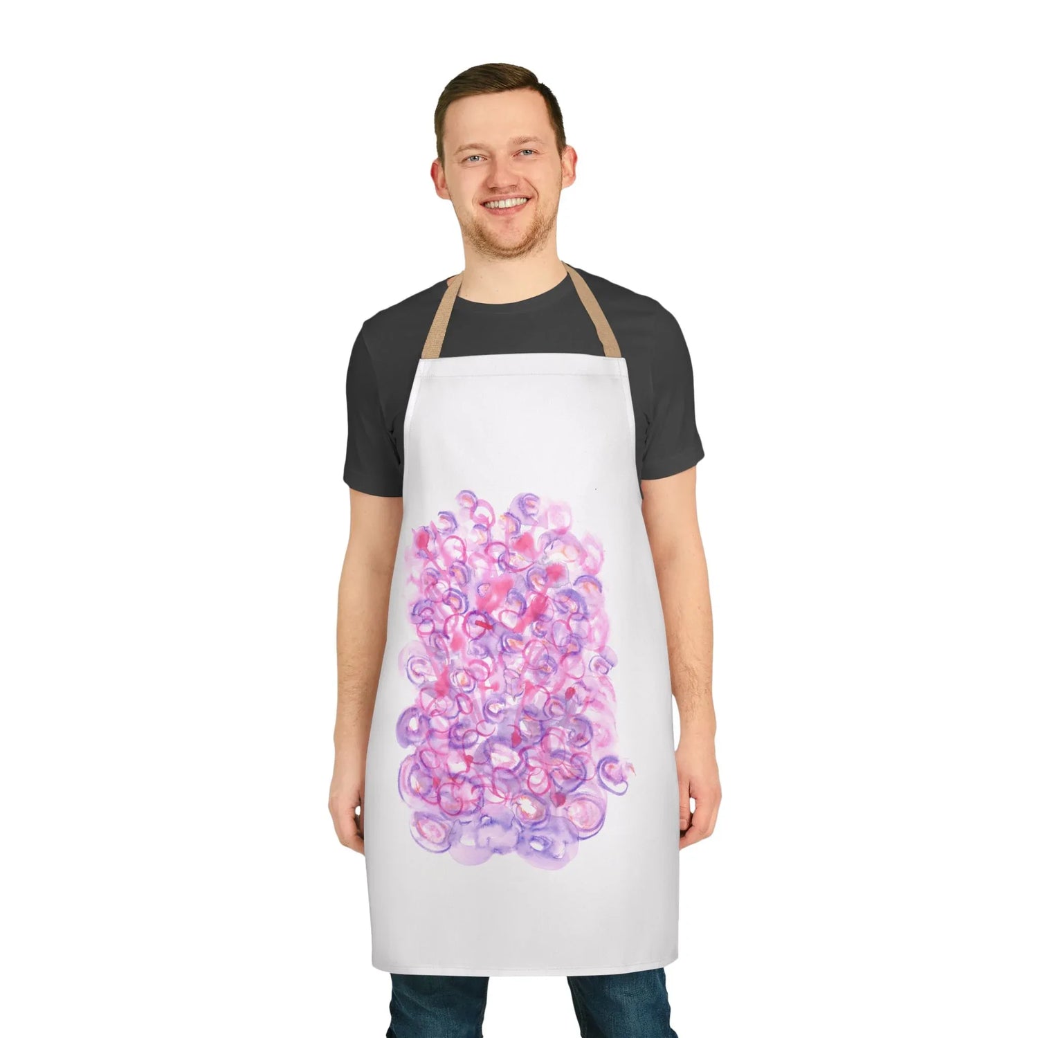 Abstract Apron Floraison Intime – Artistic Kitchen Chef Gift - Laure Leprince - Artiste Peintre
