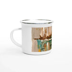 Mug en émail blanc 35 cl City – Léger, vintage et résistant - Laure Leprince - Artiste Peintre