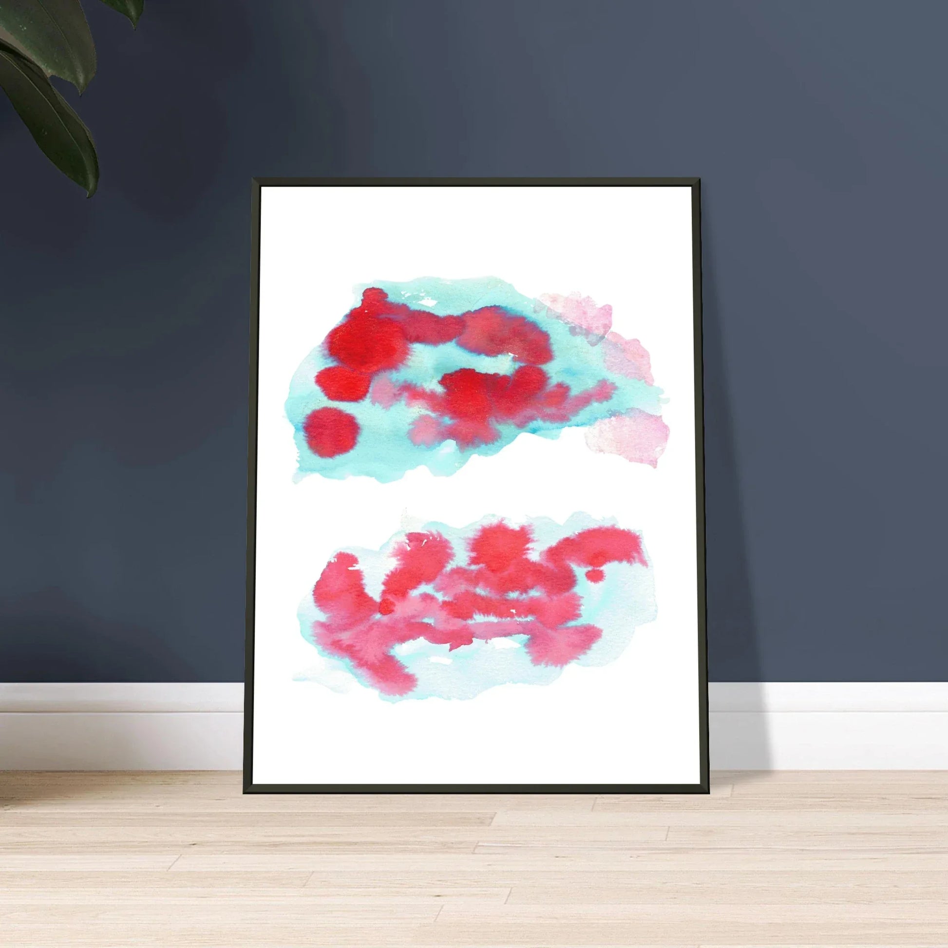Classic Semi-Glossy Paper Metal Framed Poste Brumes Carmin - Laure Leprince - Artiste Peintre