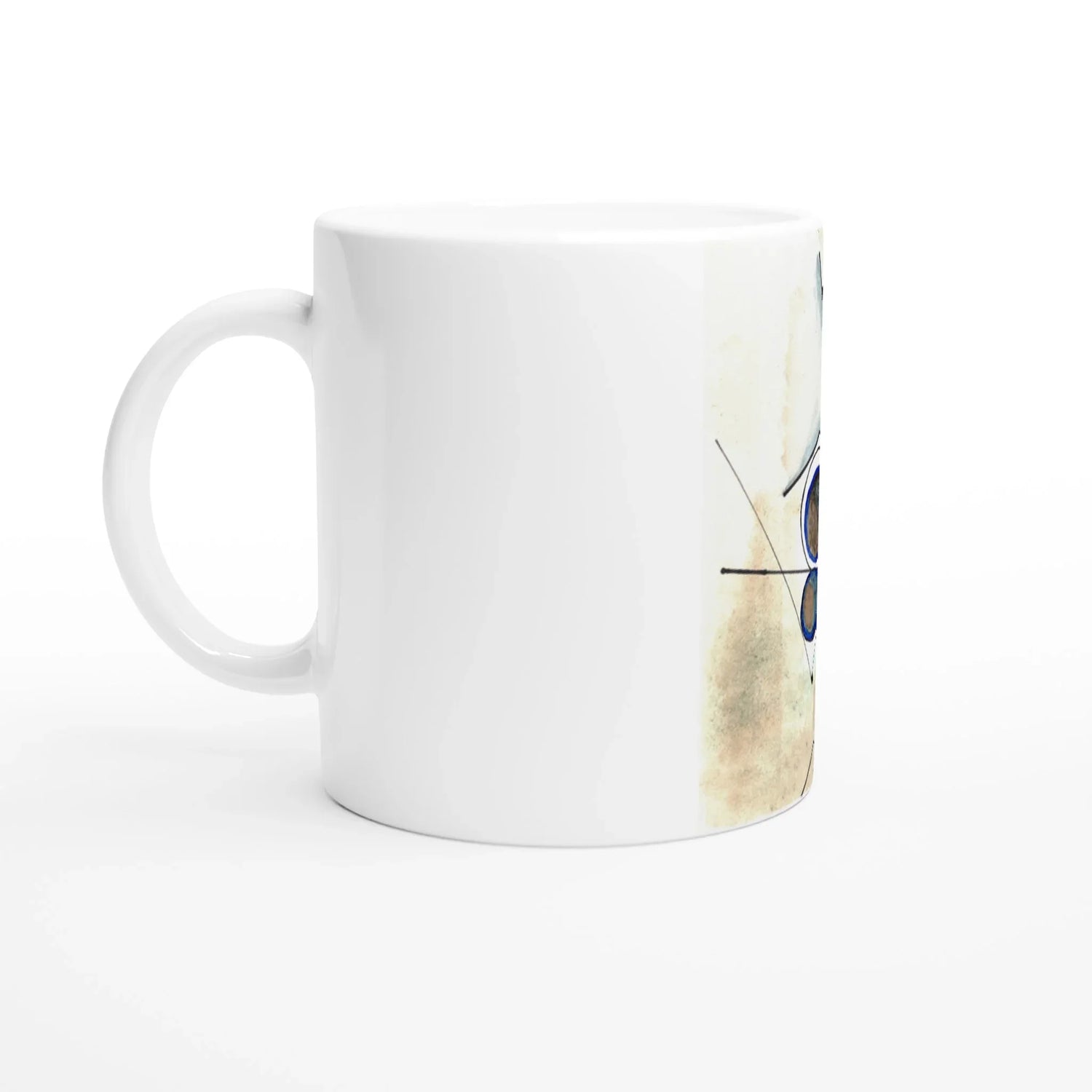 Mug en céramique 325 ml | Bord et anse colorés | Aquarelle Laure Leprince - Laure Leprince - Artiste Peintre