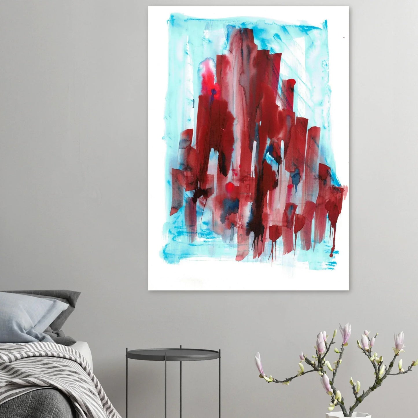 Abstract Cityscape Watercolor Art Print RDJ3-1 – Premium Matte Paper Poster in various sizes - Laure Leprince - Artiste Peintre