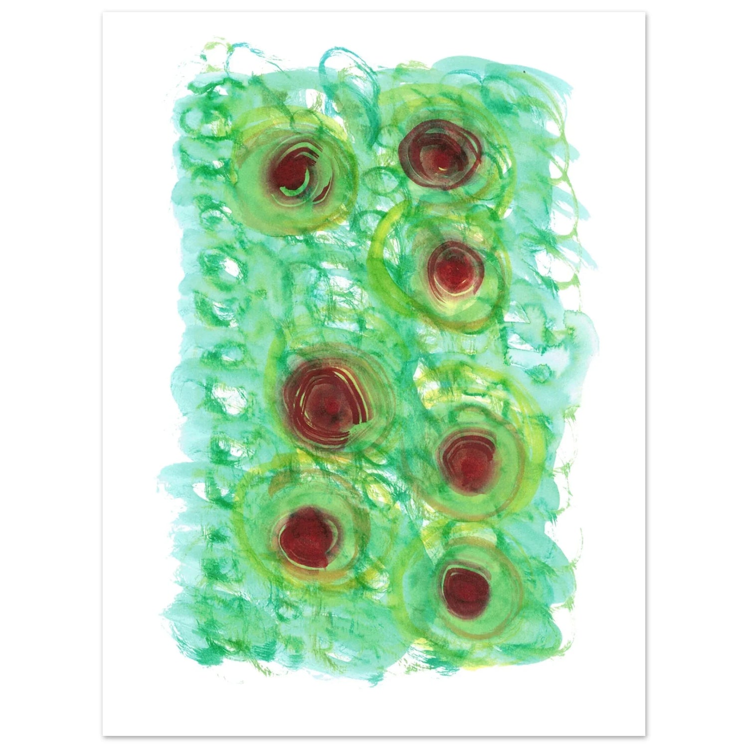 Affiche premium sur papier mat Green Echo – Art mural de qualité supérieure - Laure Leprince - Artiste Peintre