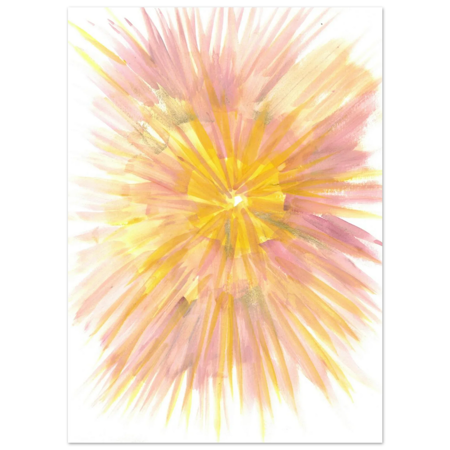 Abstract Sunrise Burst Art Print - Premium Matte Paper Poster with Dynamic Watercolor Design - Laure Leprince - Artiste Peintre