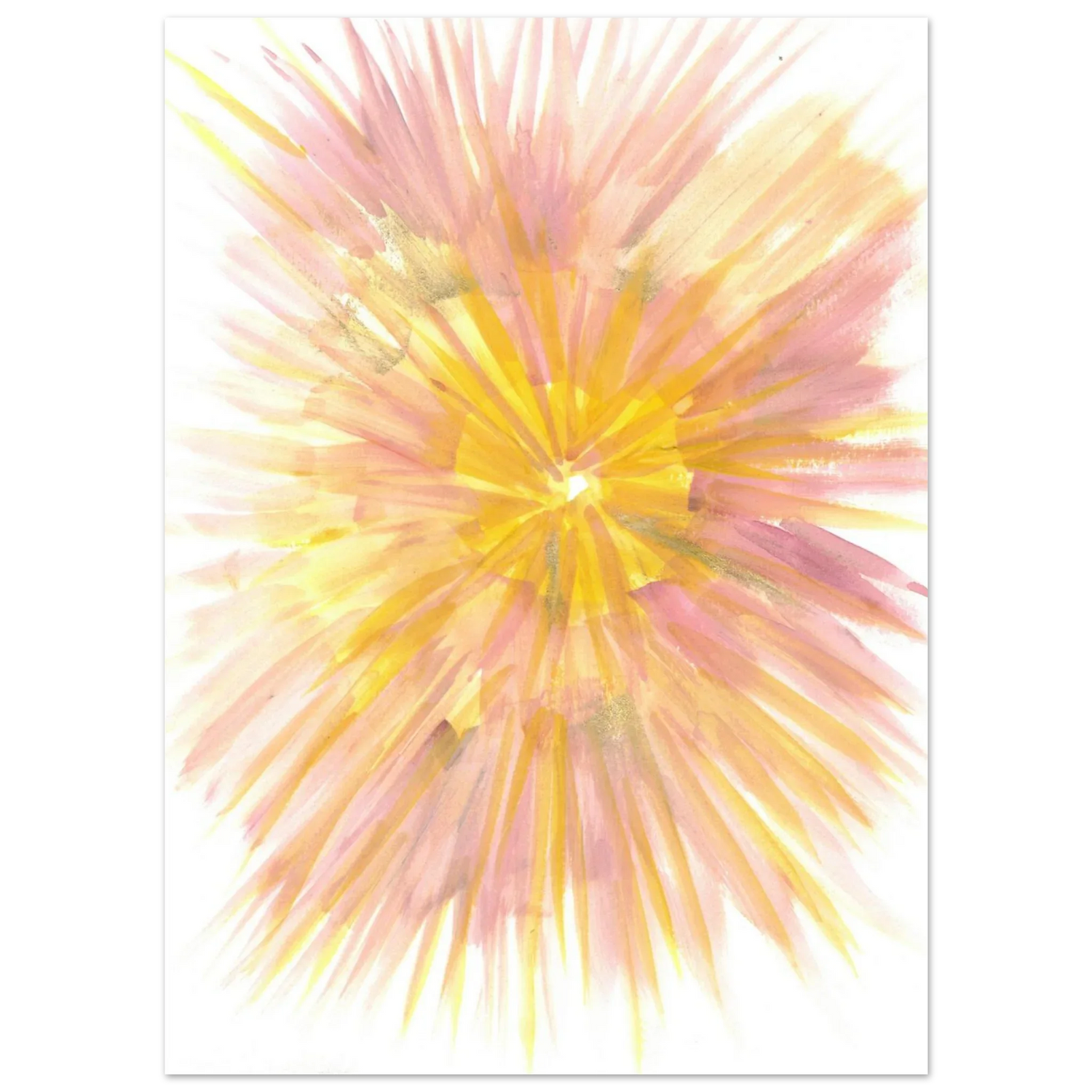 Abstract Sunrise Burst Art Print - Premium Matte Paper Poster with Dynamic Watercolor Design - Laure Leprince - Artiste Peintre