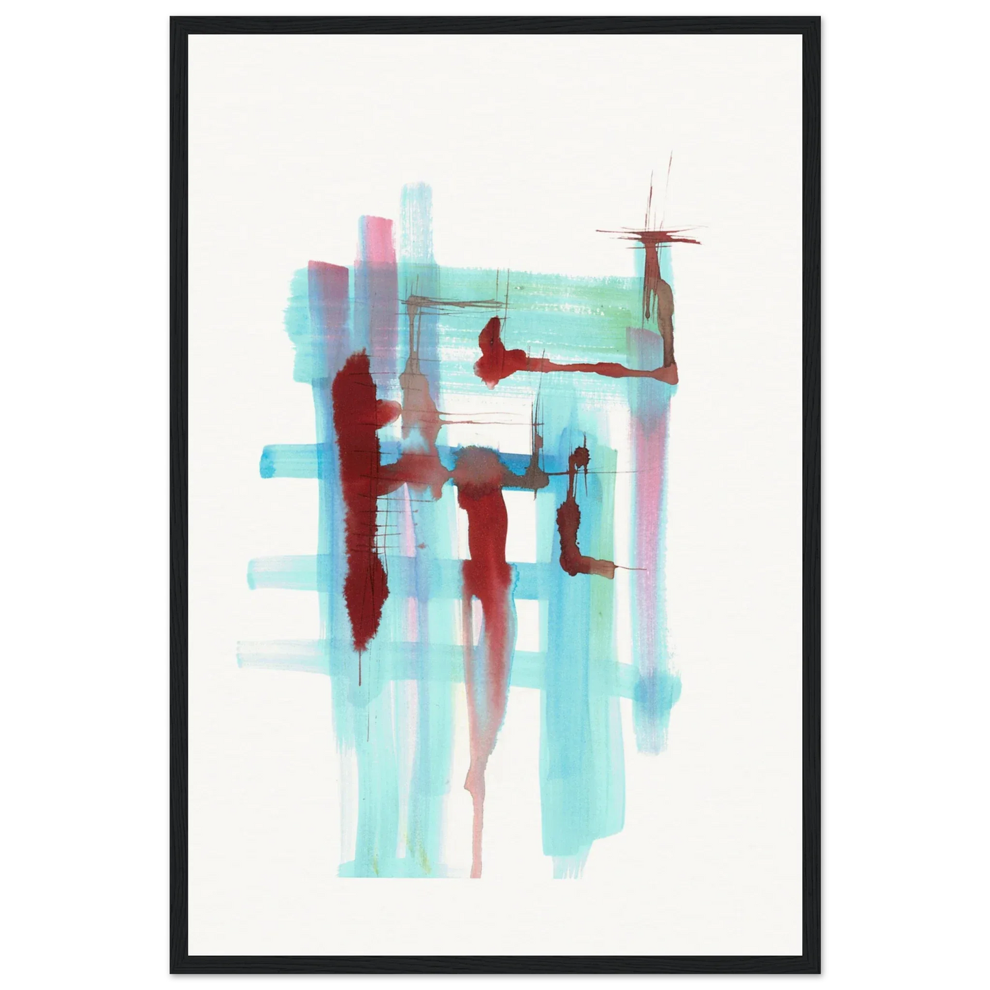Affiche Encadrée Museum-Quality Matte Paper Wooden Framed Strutures Liquides - Laure Leprince - Artiste Peintre