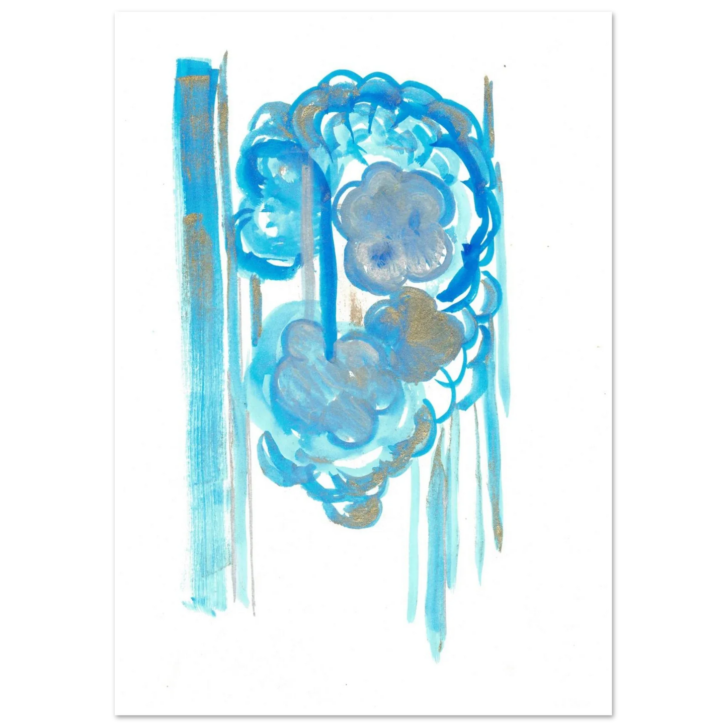 Premium Matte Paper Poster Aquarelle Originale RDJ3-18 - Laure Leprince - Artiste Peintre