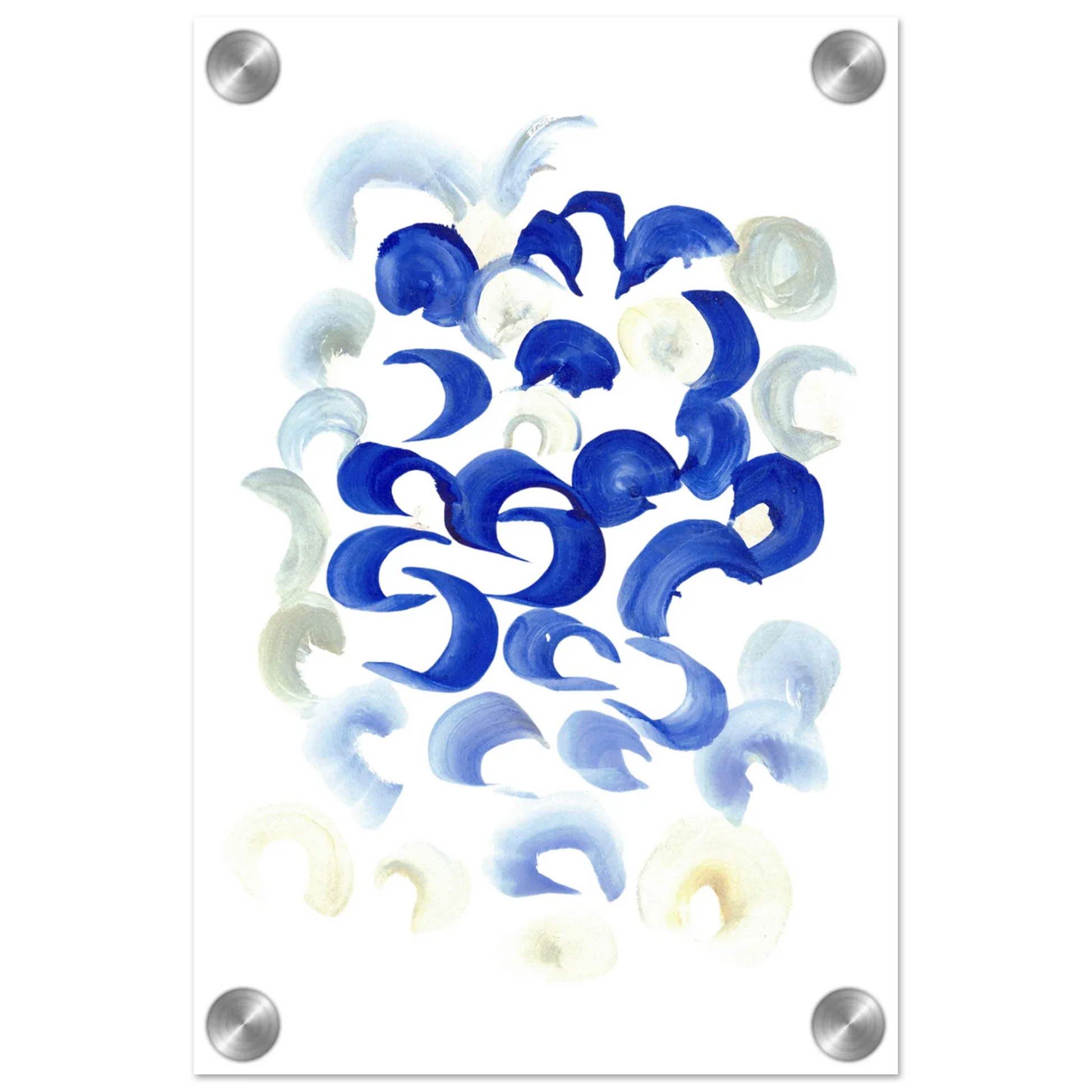 Impression sur acrylique brillante Blue Swirls | Art contemporain par Laure Leprince - Laure Leprince - Artiste Peintre