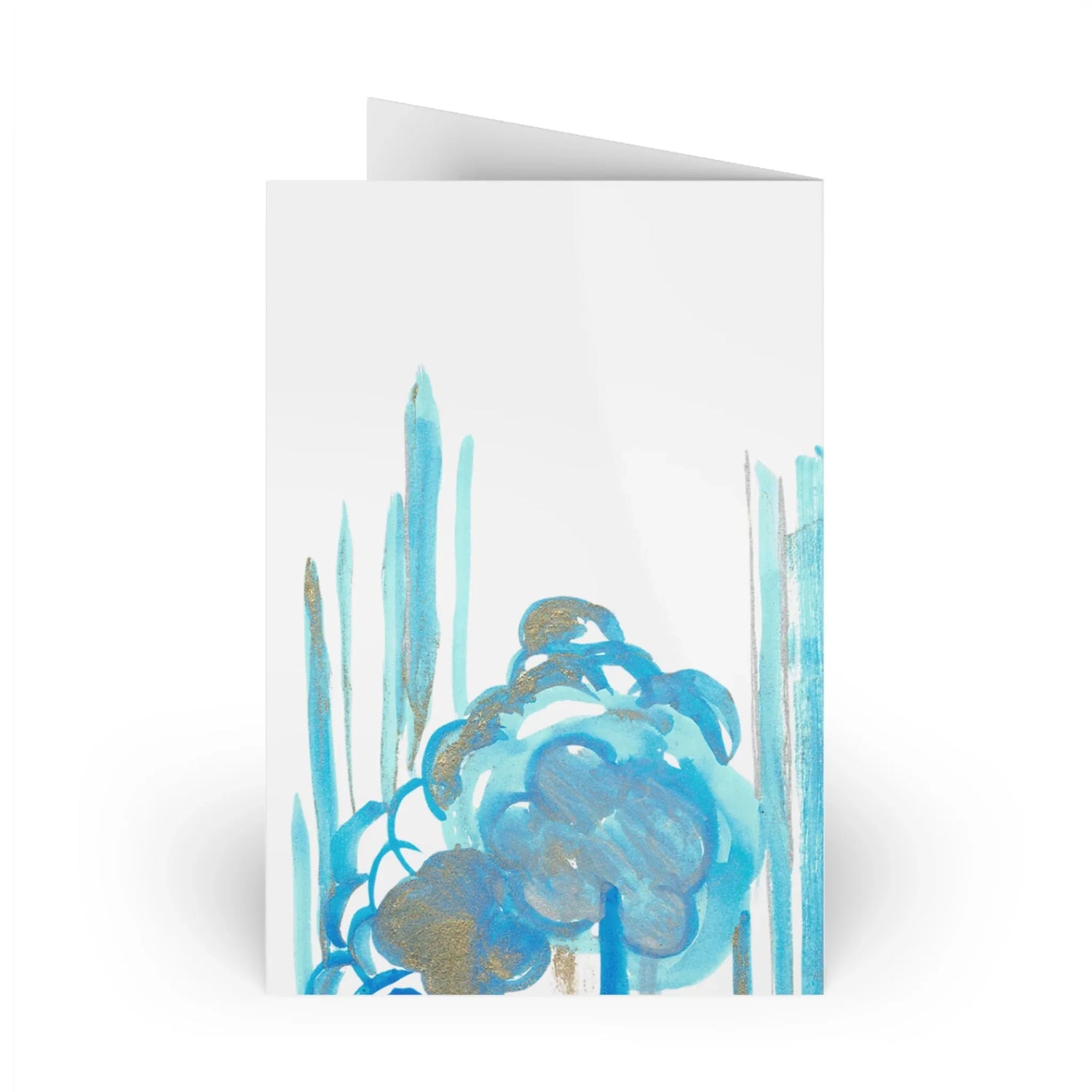 Deco Ocean Bloom #16 Leaf Greeting Card - Elegant - Laure Leprince - Artiste Peintre