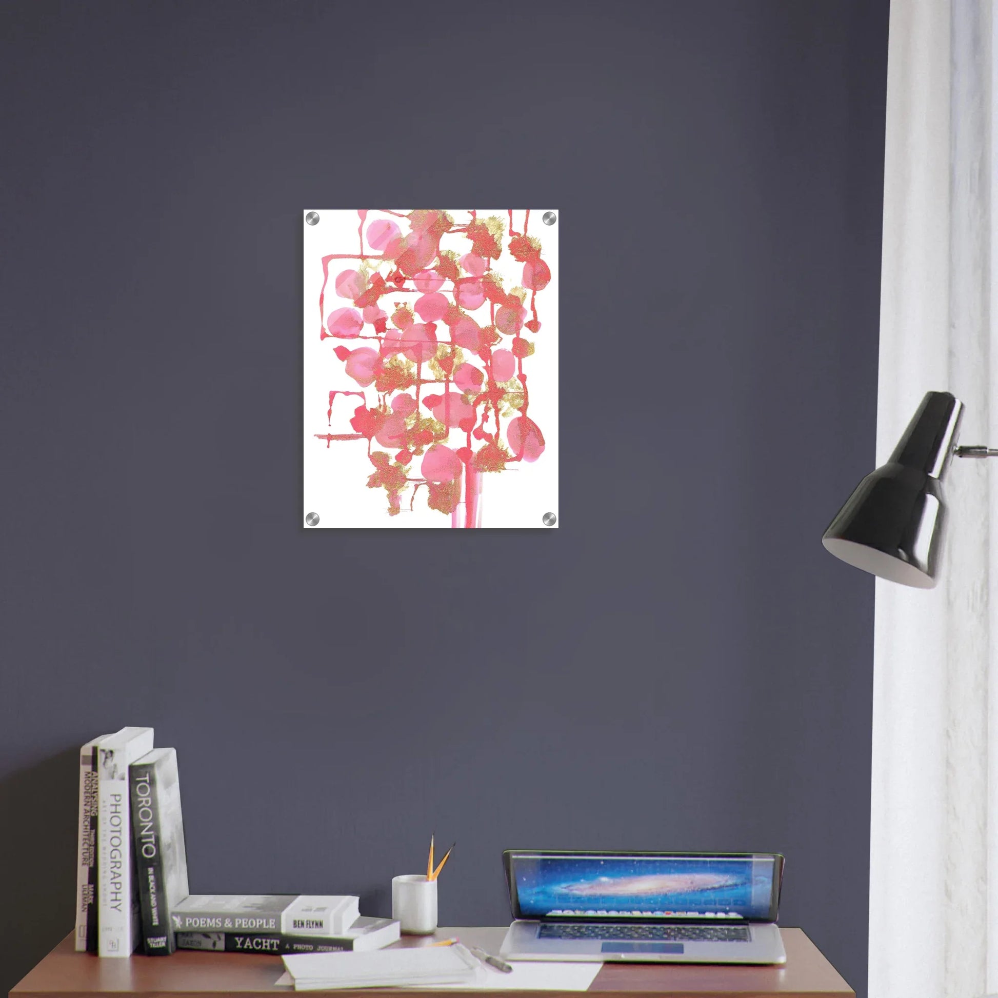 Impression sur acrylique brillante Reseau Framboise | Art contemporain par Laure Leprince - Laure Leprince - Artiste Peintre