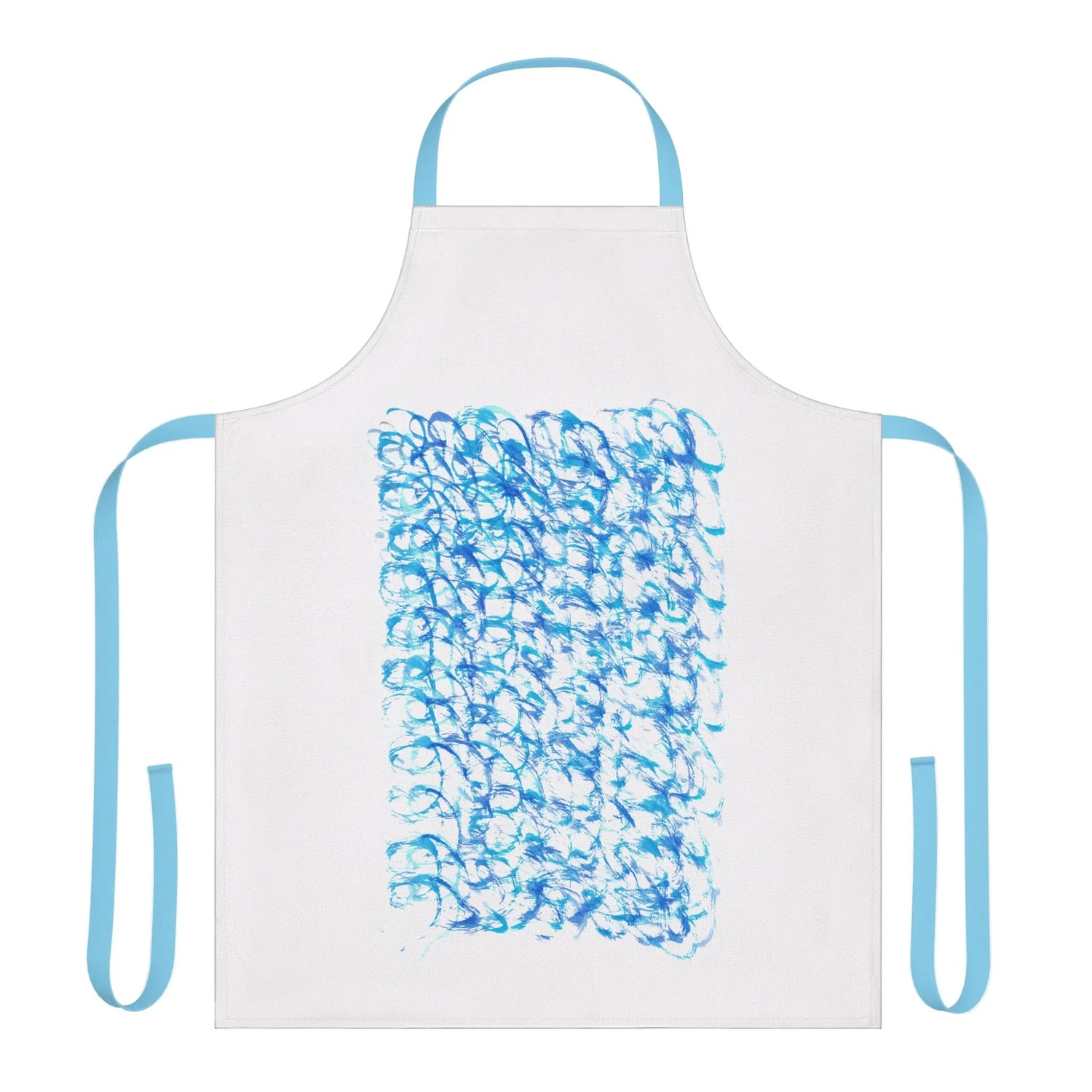 Abstract Apron Blue Waves – Artistic Kitchen Chef Gift - Laure Leprince - Artiste Peintre
