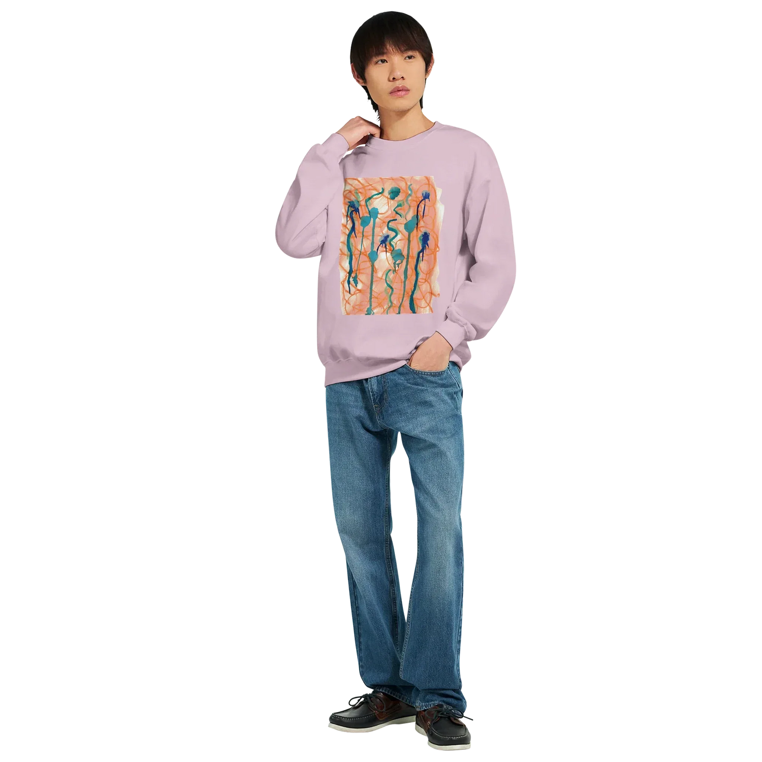 Sweatshirt Unisexe Classiques Saphir Ambre Impression Artistique Multicolore - Laure Leprince - Artiste Peintre