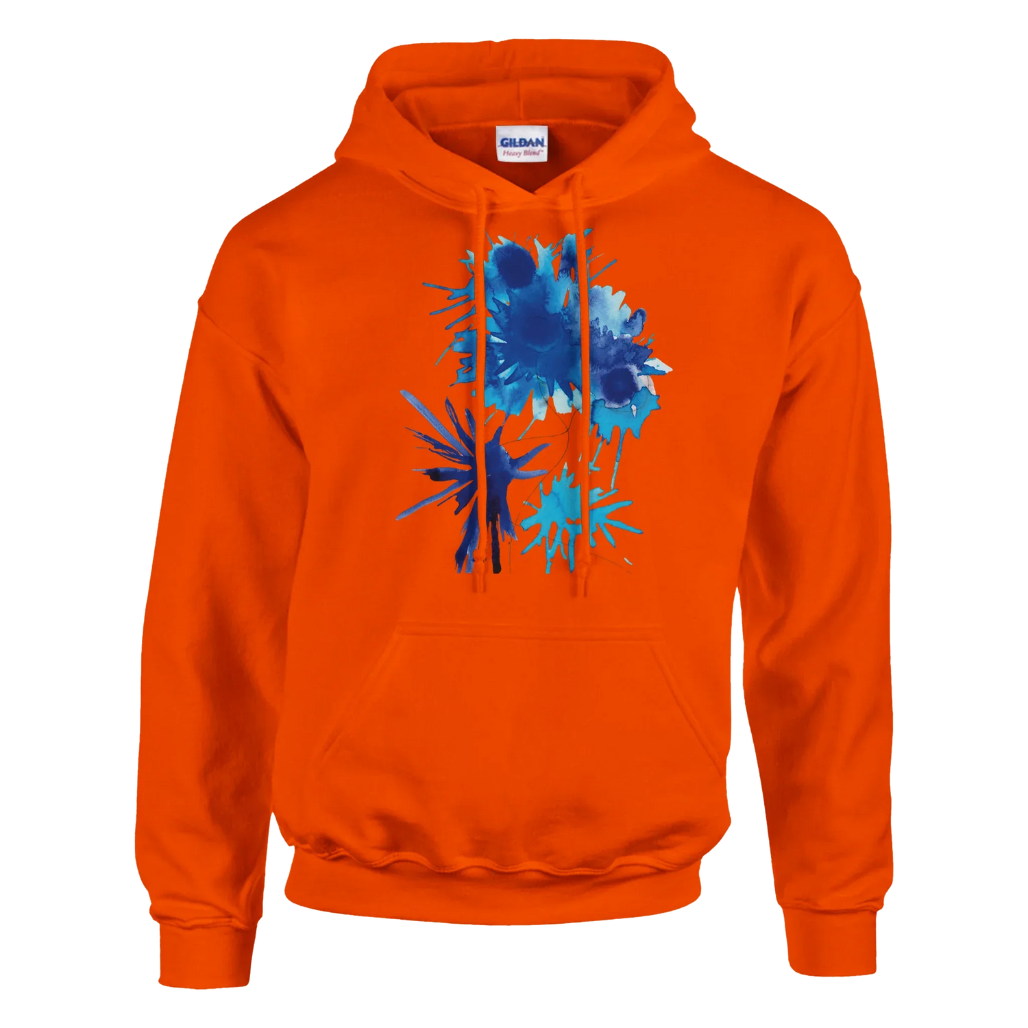Sweat à capuche unisexe artistique bleuets| Gildan® 18500 - Laure Leprince - Artiste Peintre