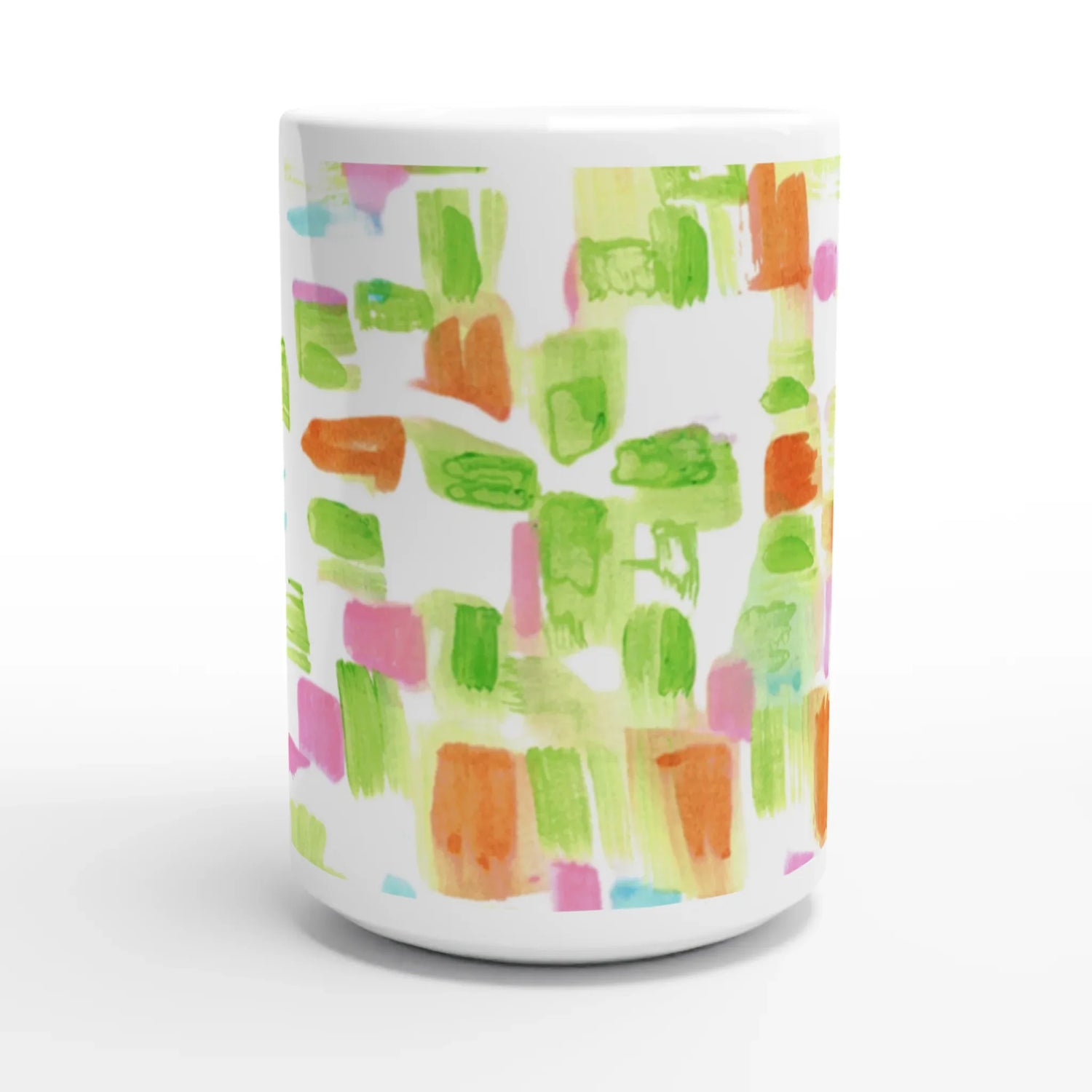 Mug en céramique blanche 44 Pastel Mosaïc – Grand format, design et qualité durable - Laure Leprince - Artiste Peintre