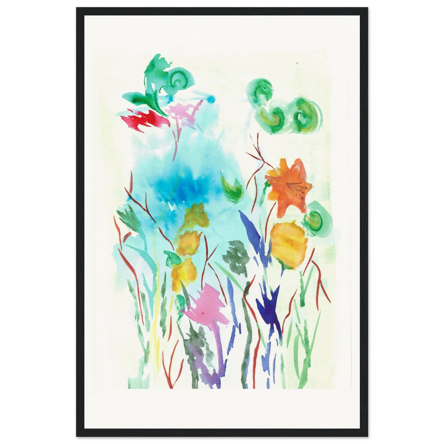 Museum-Quality Matte Paper Wooden Framed Poster Jardin Lumineux - Laure Leprince - Artiste Peintre
