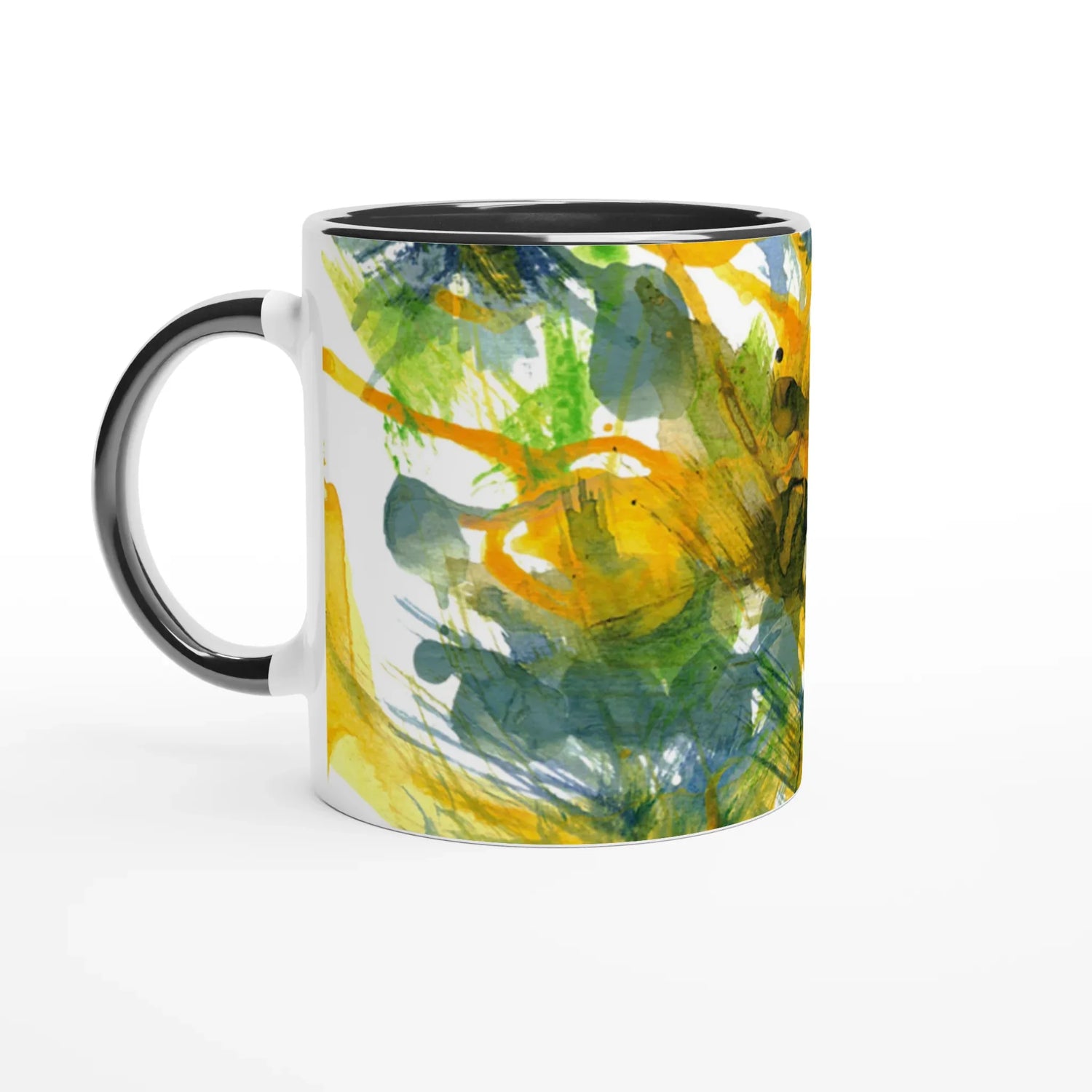 Mug en céramique blanche 325 ml Tempête Solaire – Élégance, sécurité et durabilité - Laure Leprince - Artiste Peintre