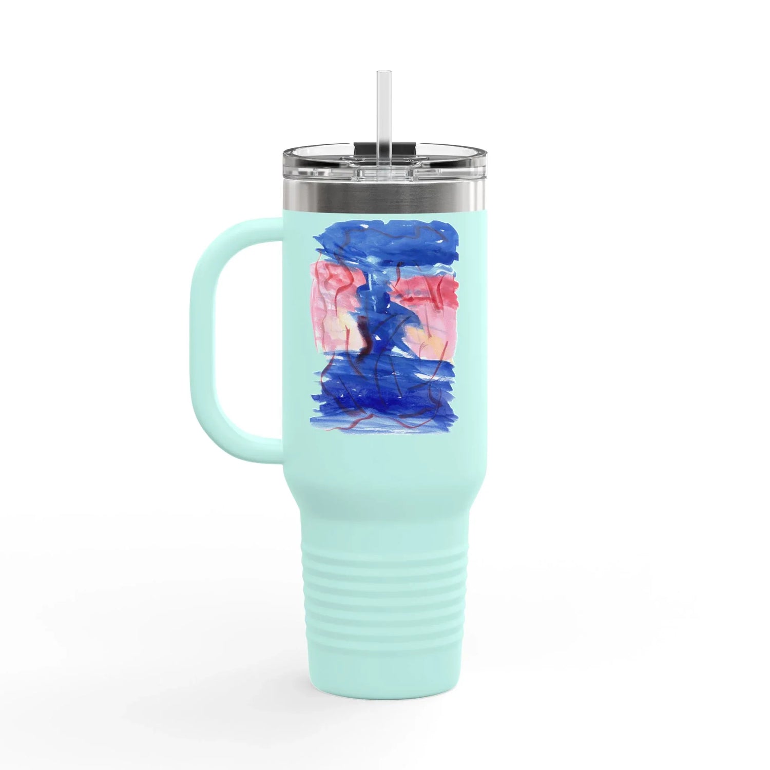 40oz Insulated Travel Mug – Midnight SirenWatercolor Design - Laure Leprince - Artiste Peintre