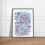 Museum-Quality Matte Paper Wooden Framed Poster Fragments Indigo - Laure Leprince - Artiste Peintre