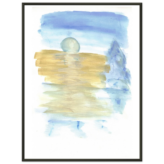 Classic Semi-Glossy Paper Metal Framed Post Blue Horizon - Laure Leprince - Artiste Peintre
