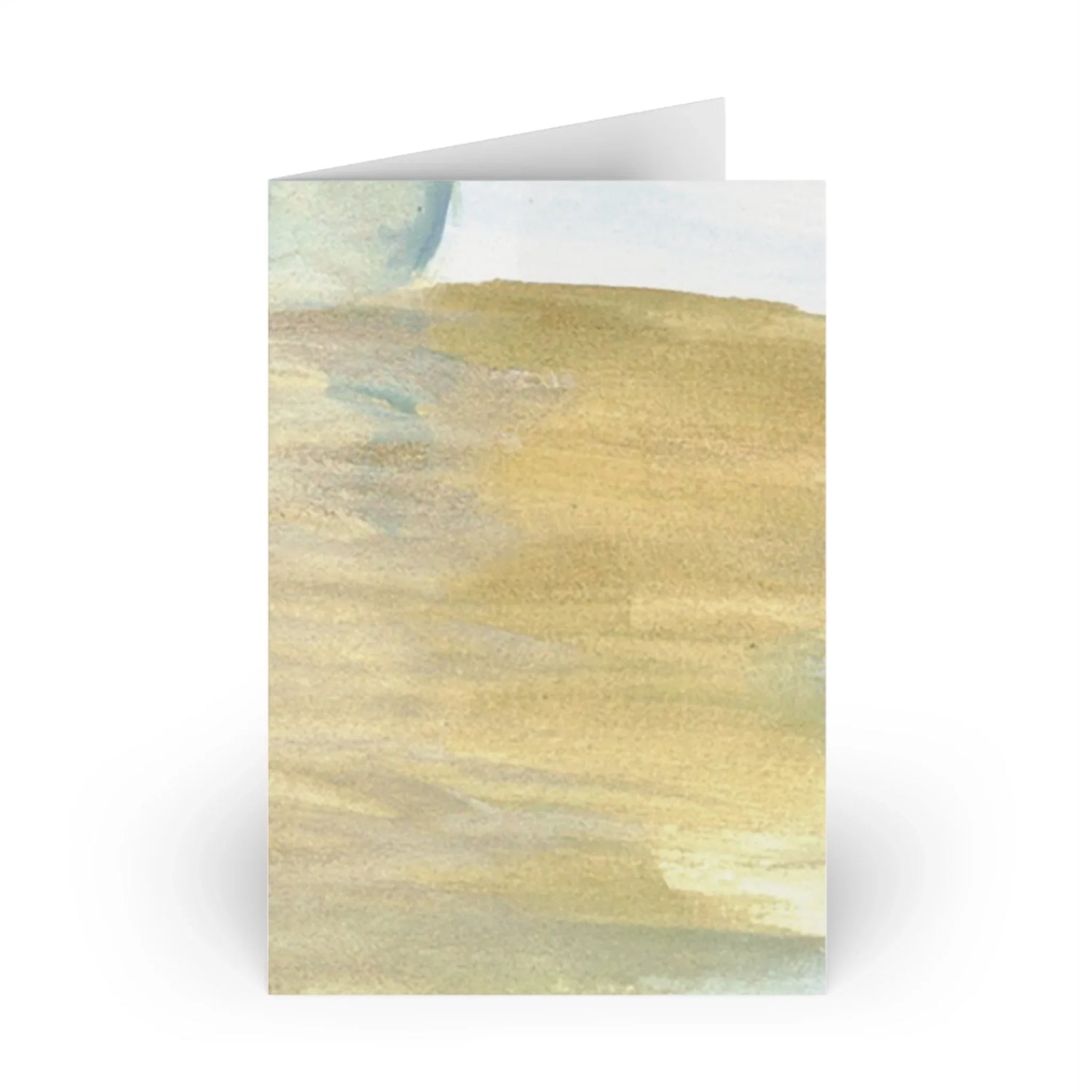 Blue Horizon Watercolor Leaf Greeting Card - Elegant - Laure Leprince - Artiste Peintre