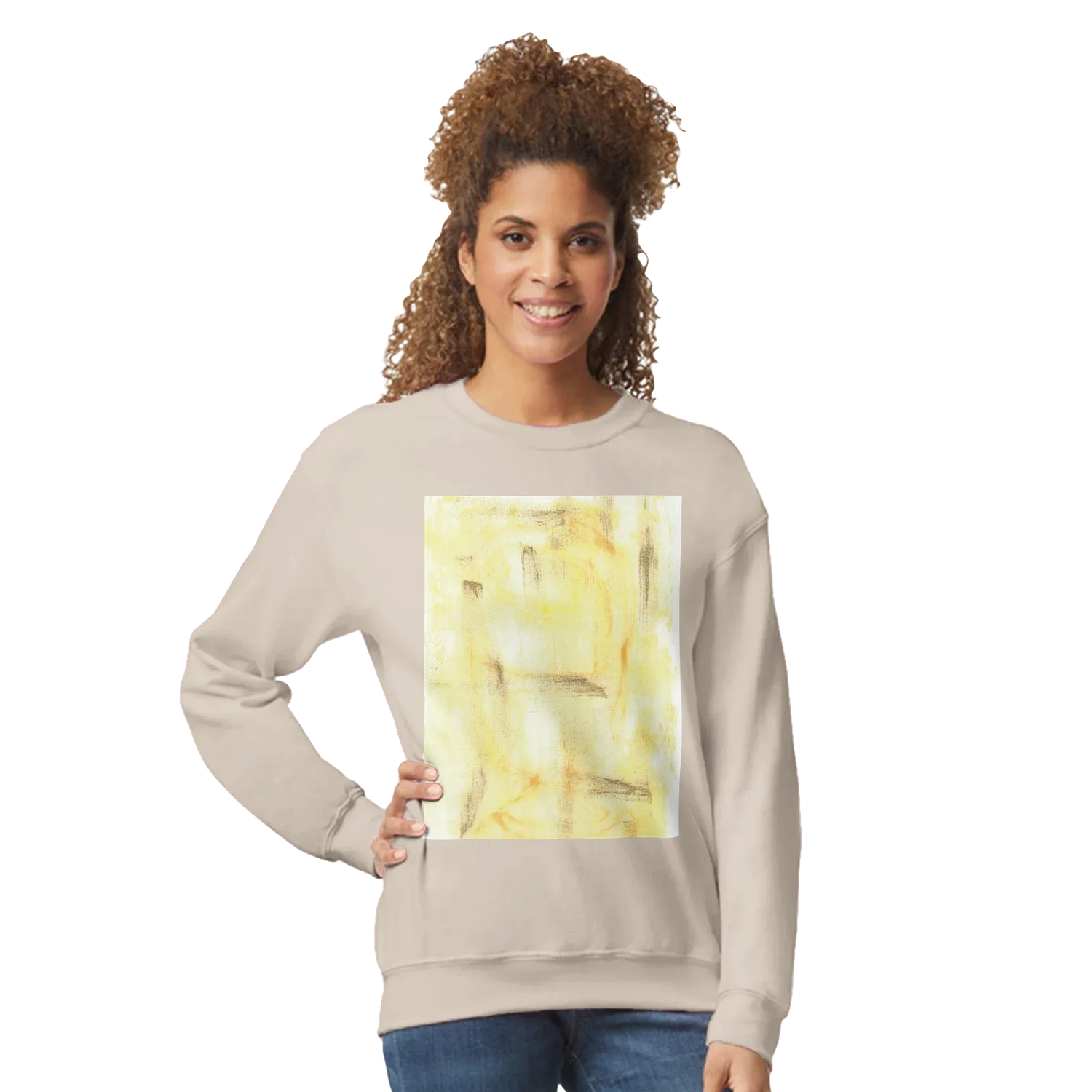 Sweatshirt Unisexe Classique Golden Haze – Impression Artistique Multicolore - Laure Leprince - Artiste Peintre