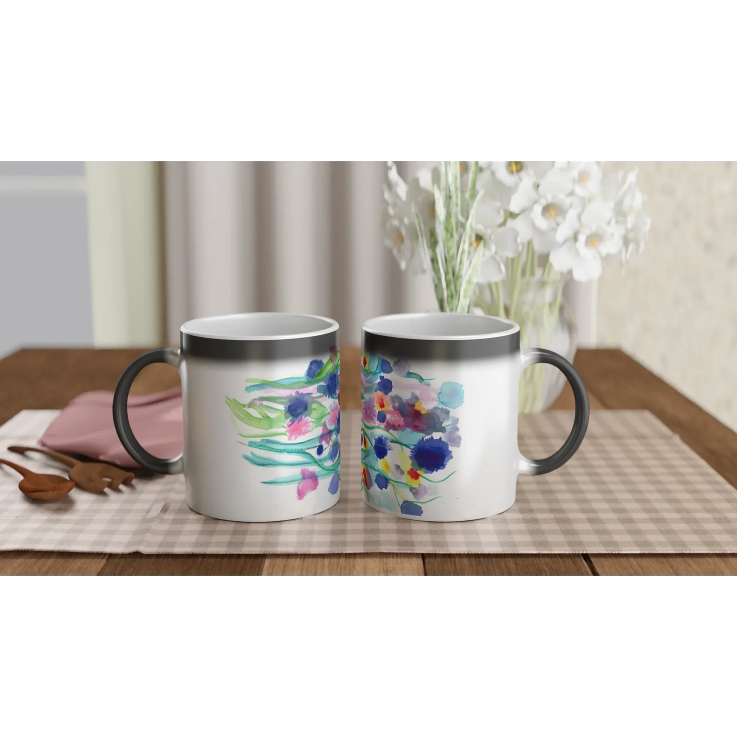 Mug magique en céramique 325 ml Jardin chromatique – Révèlez votre motif à la chaleur - Laure Leprince - Artiste Peintre