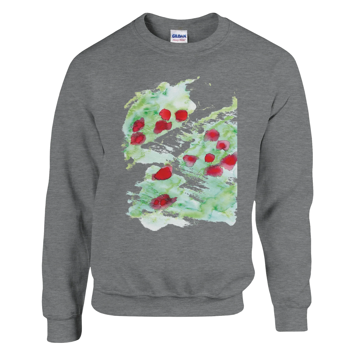 Sweatshirt Unisexe Classique Eclats rouges– Impression Artistique Multicolore | Premium Cotton Blend - Laure Leprince - Artiste Peintre